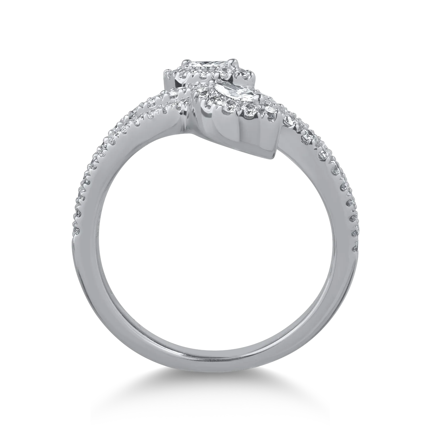 18K fehérarany gyűrű 0.78ct gyémántokkal