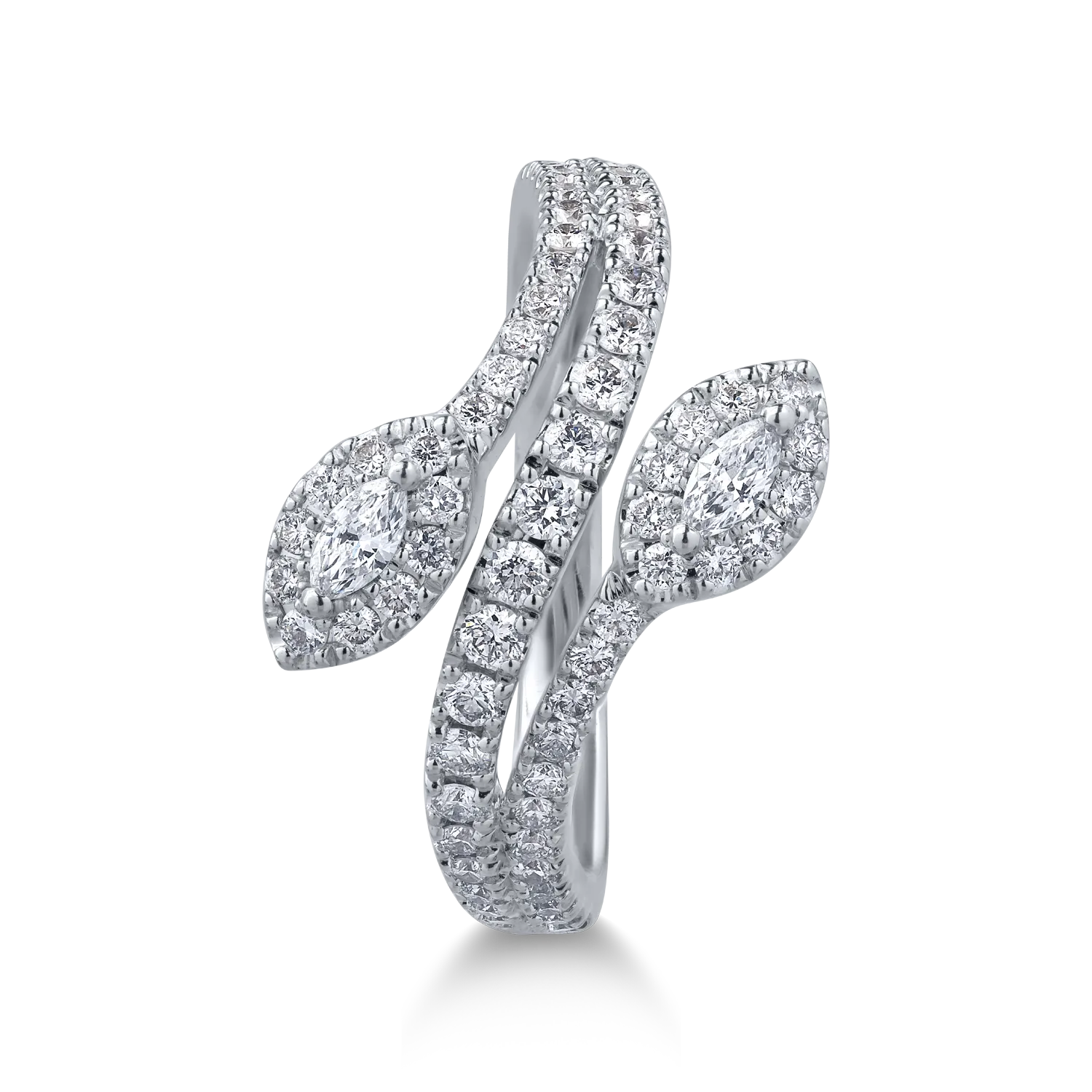 18K fehérarany gyűrű 0.78ct gyémántokkal
