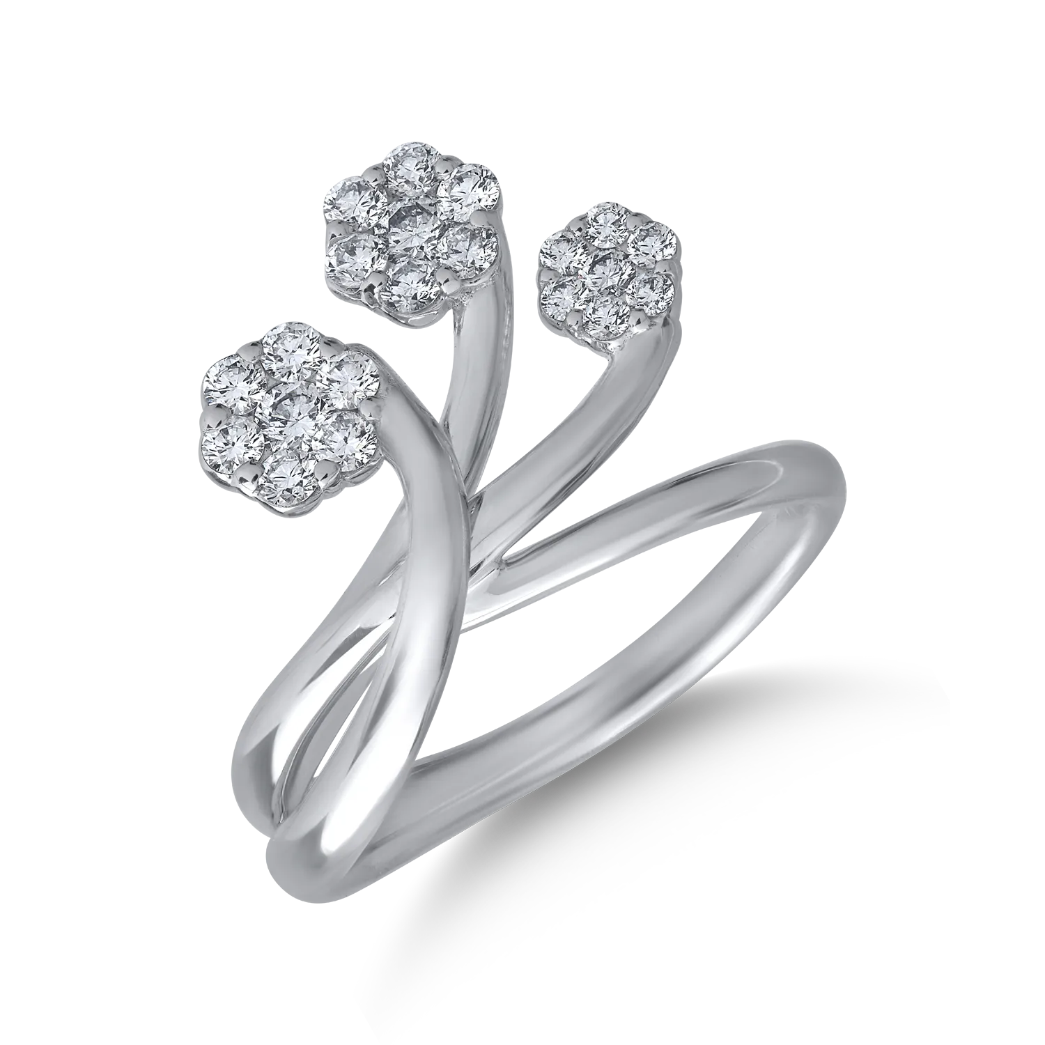 18K fehérarany gyűrű 0.51ct gyémántokkal