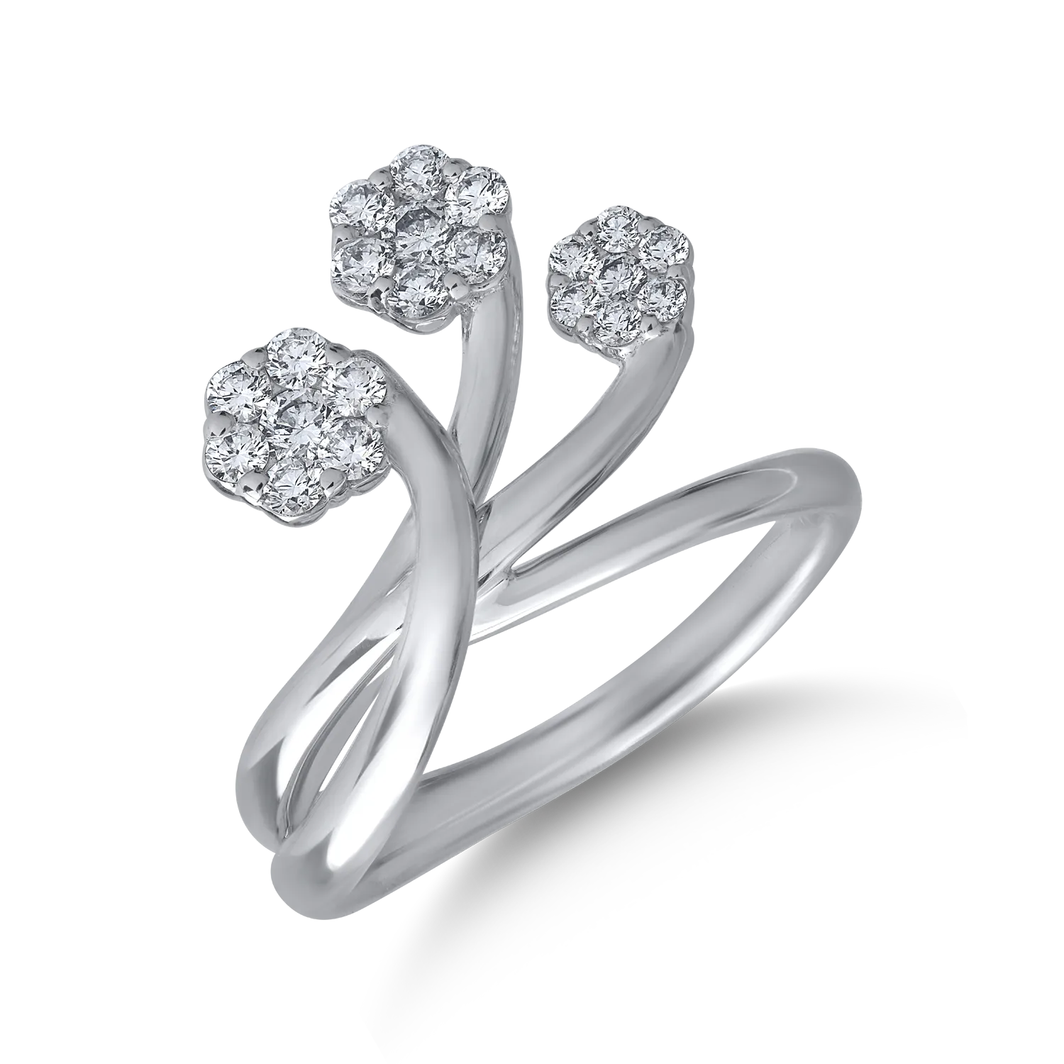 Inel din aur alb de 18K cu diamante de 0.51ct-126885