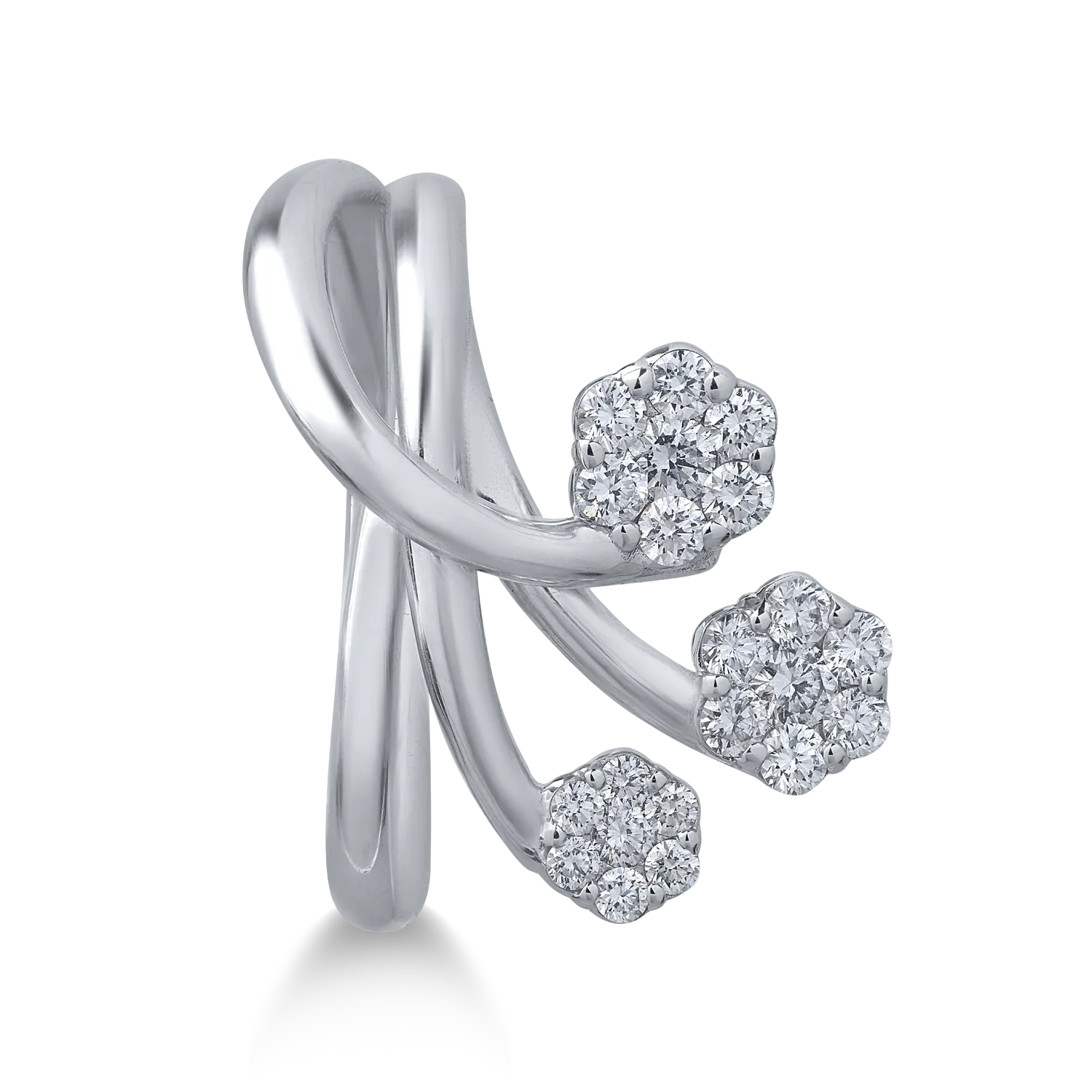 18K fehérarany gyűrű 0.51ct gyémántokkal