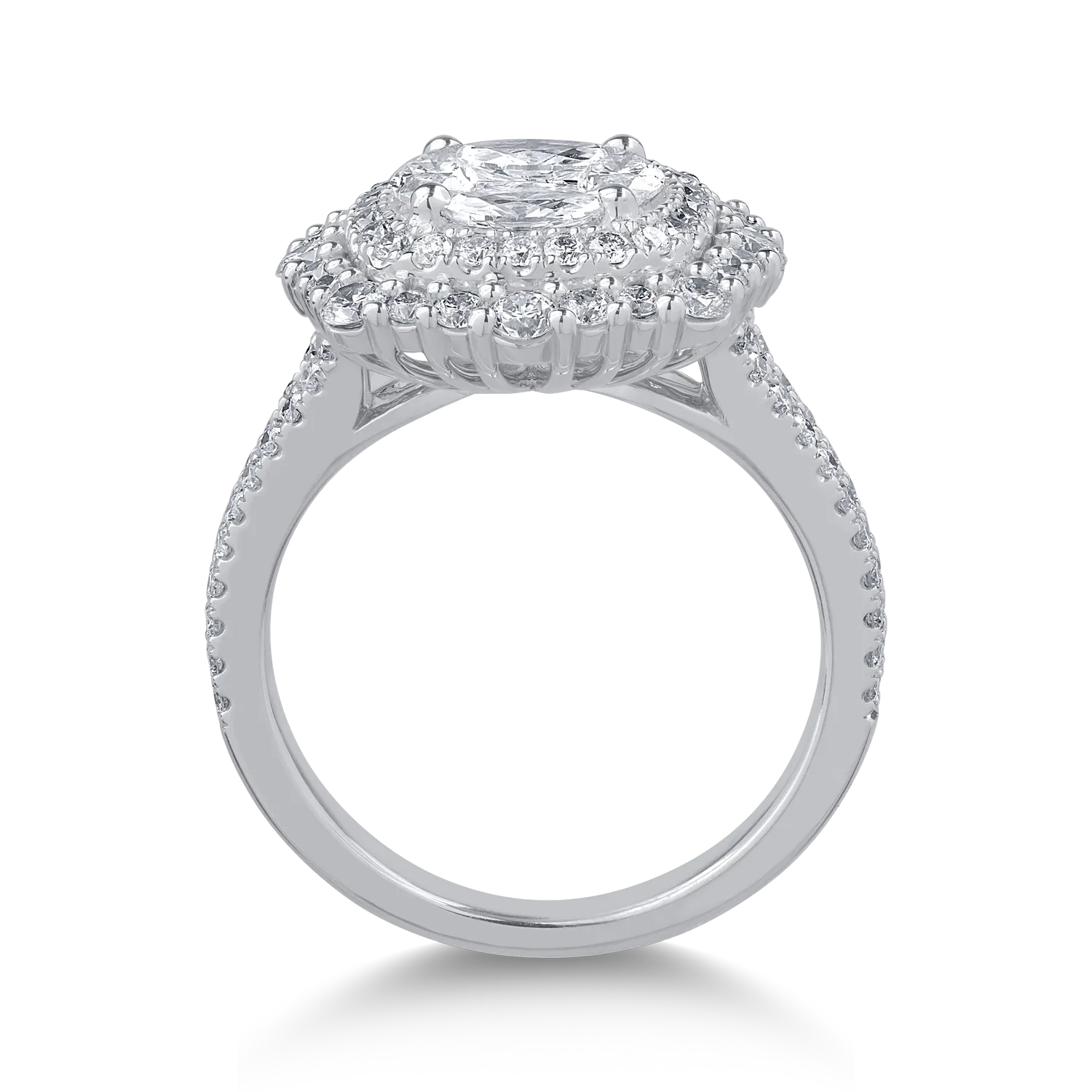 18K white gold ring with 1.77ct diamonds