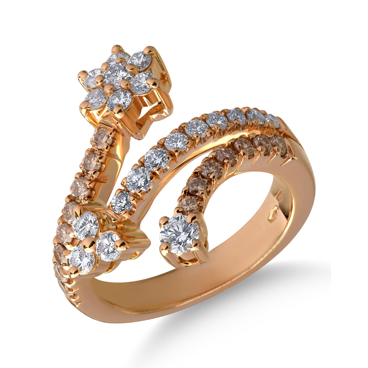 Teilor Inel din aur roz cu diamante de 1.13ct
