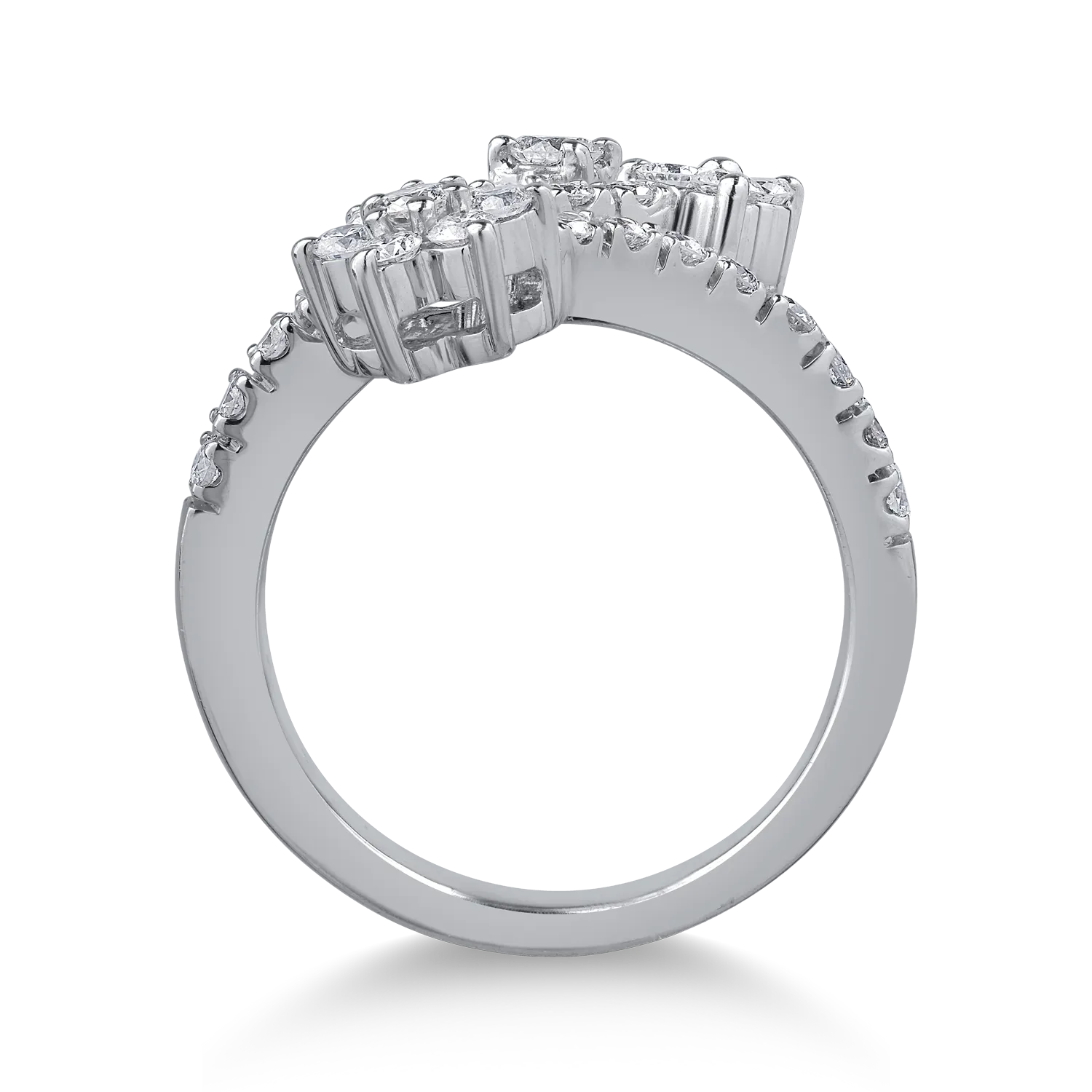 18K fehérarany gyűrű 1.13ct gyémántokkal