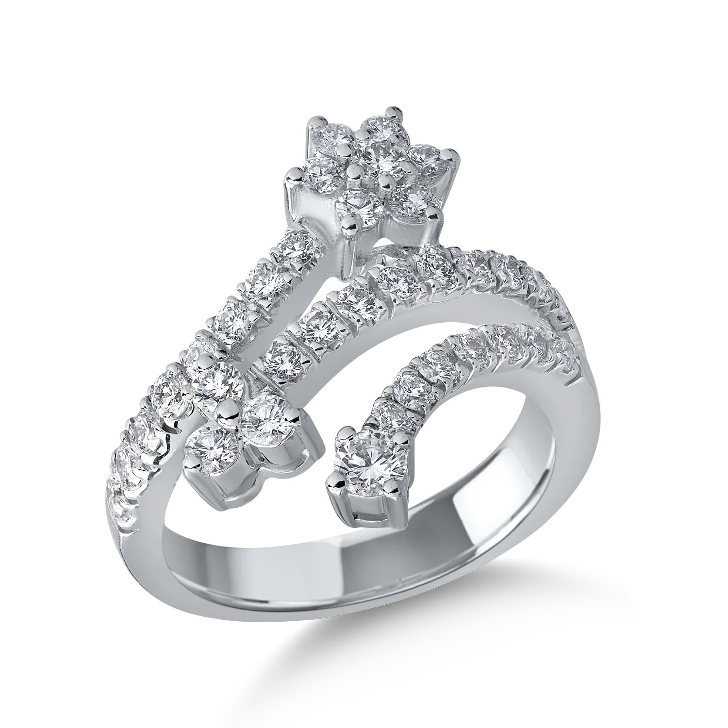 Inel din aur alb de 18K cu diamante de 1.13ct-126892