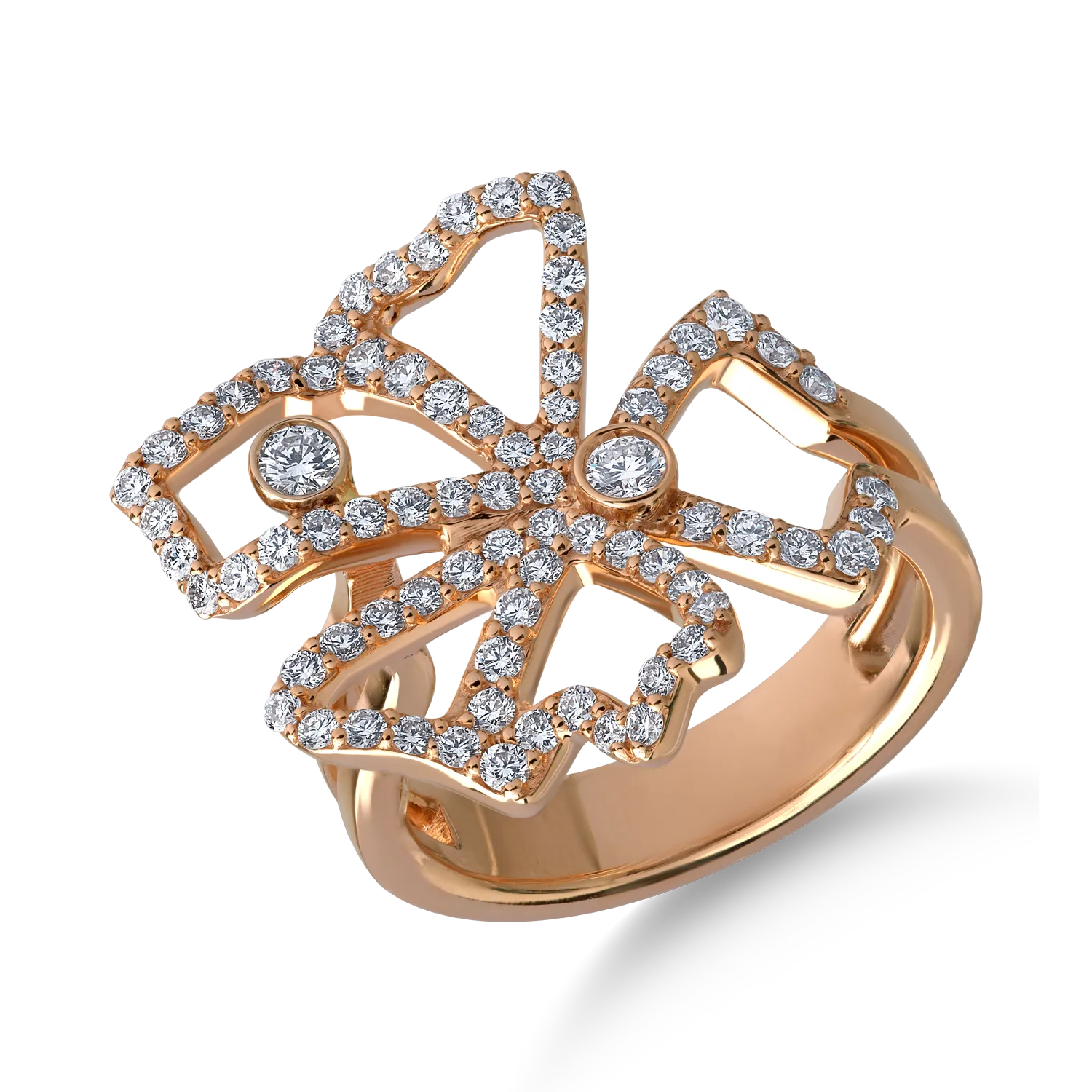 Inel din aur roz cu diamante de 0.9ct
