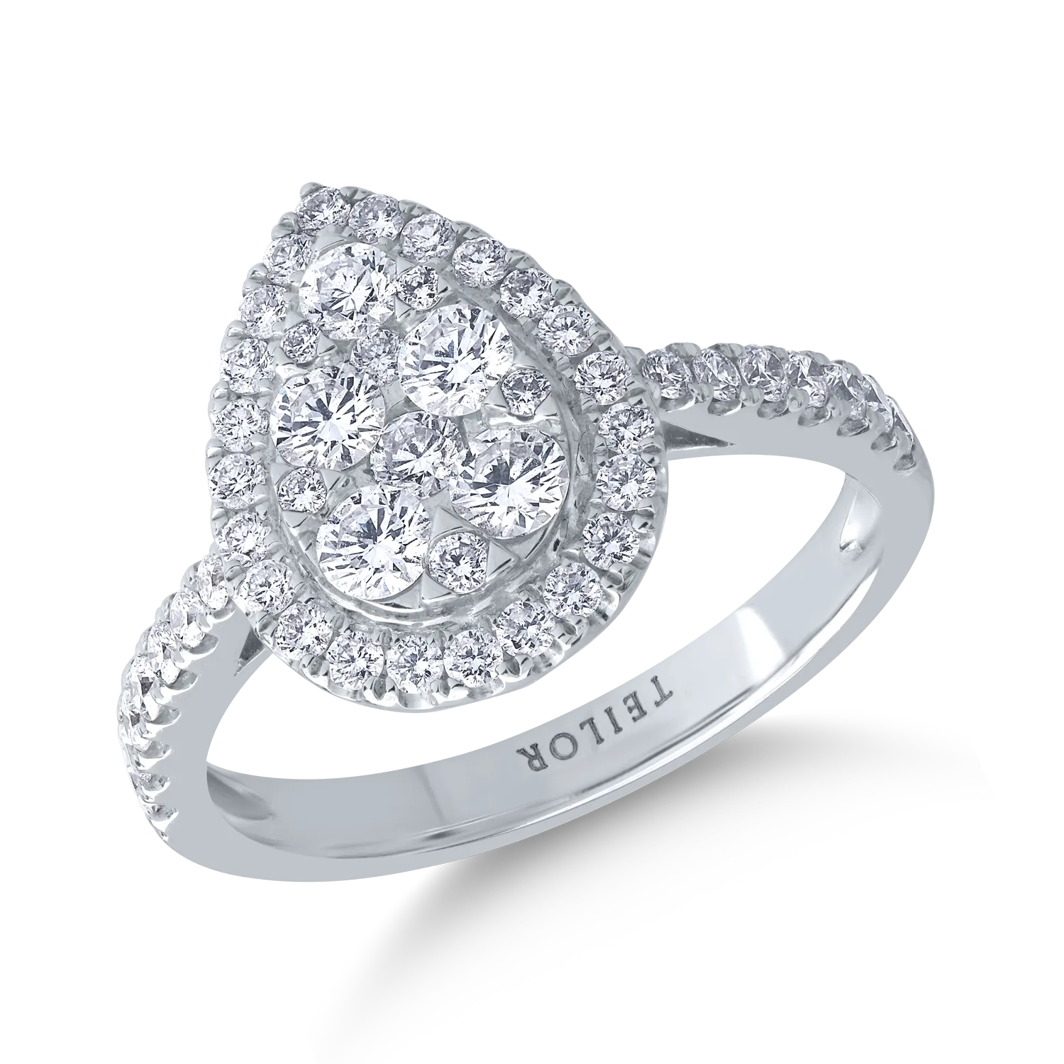 Teilor Inel din aur alb cu diamante de 0.9ct
