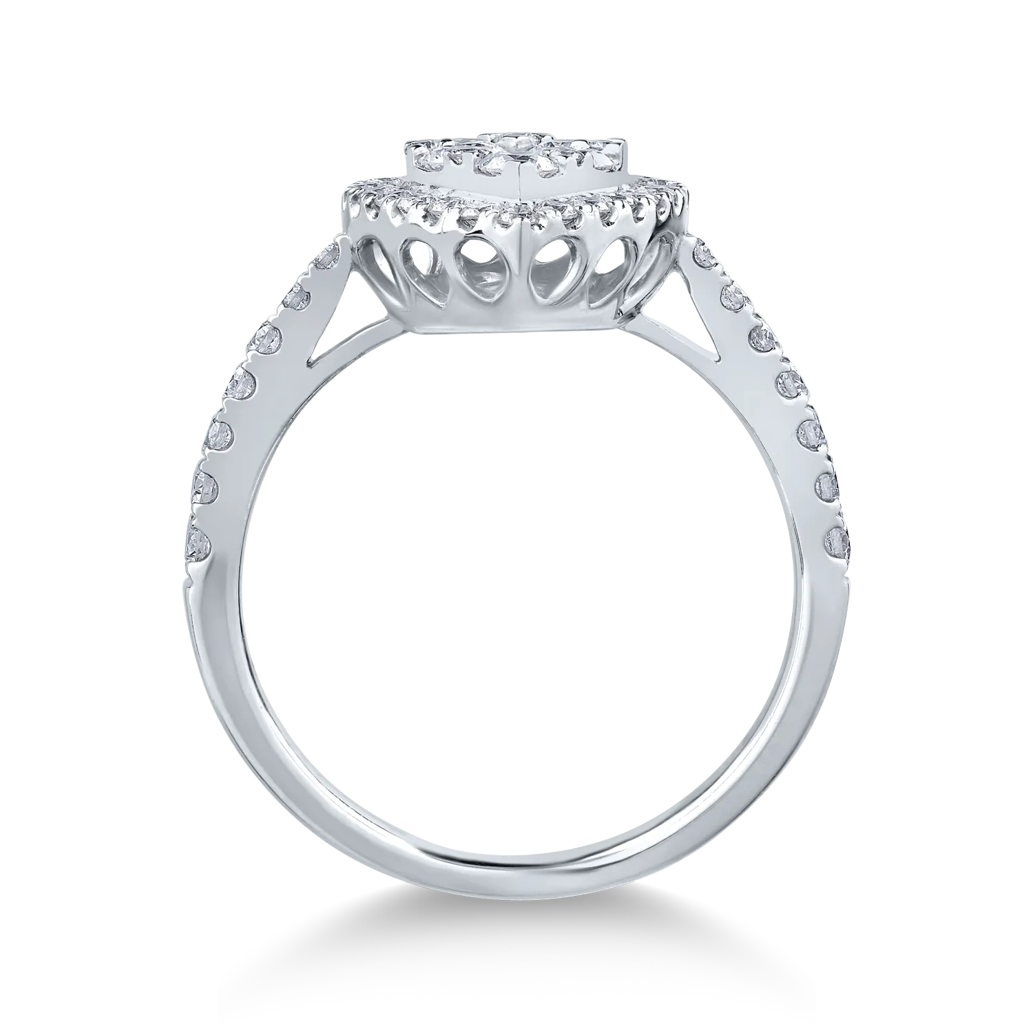 Inel din aur alb de 18K cu diamante de 0.9ct