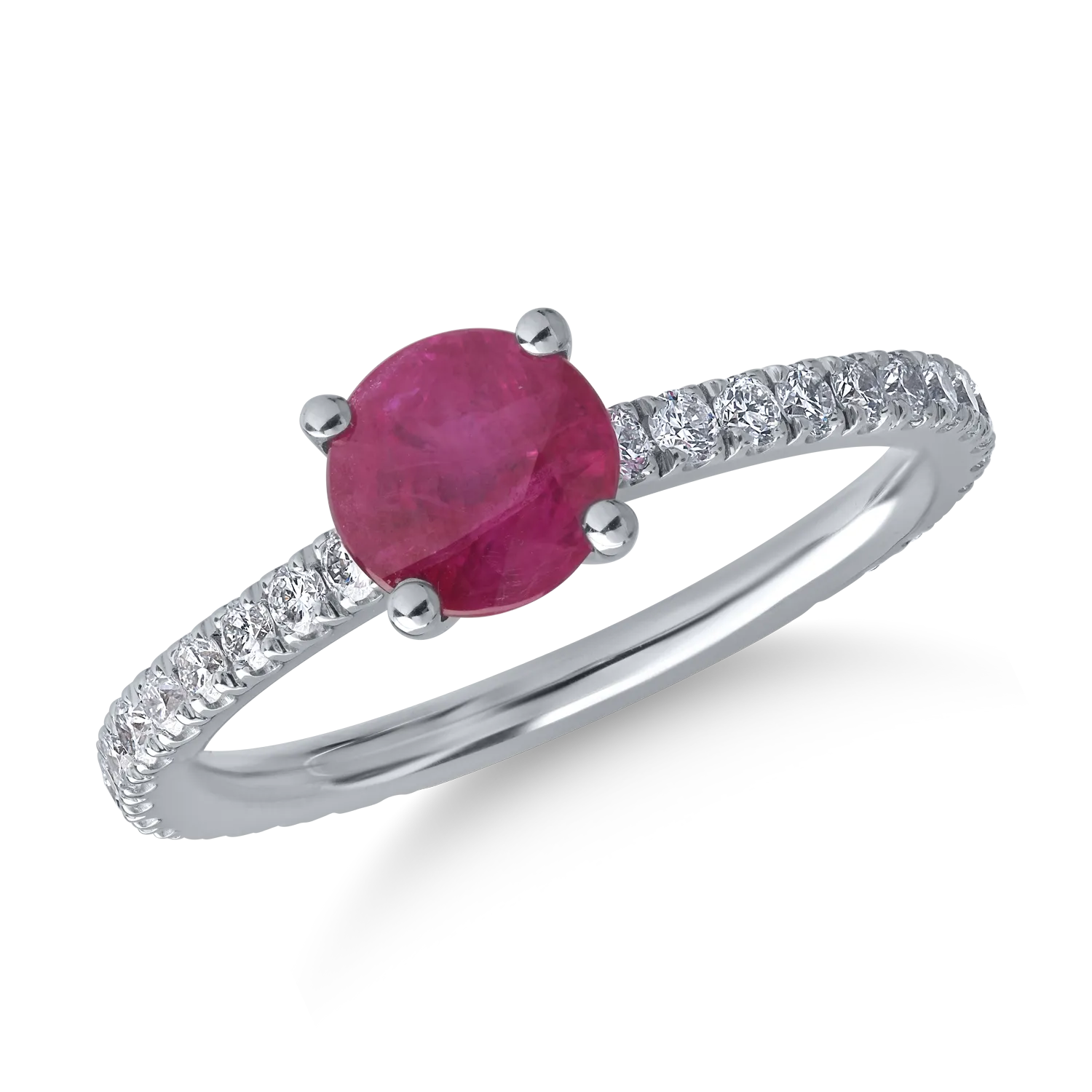 Inel din aur alb de 18K cu rubin de 1.35ct si diamante de 0.52ct-126900