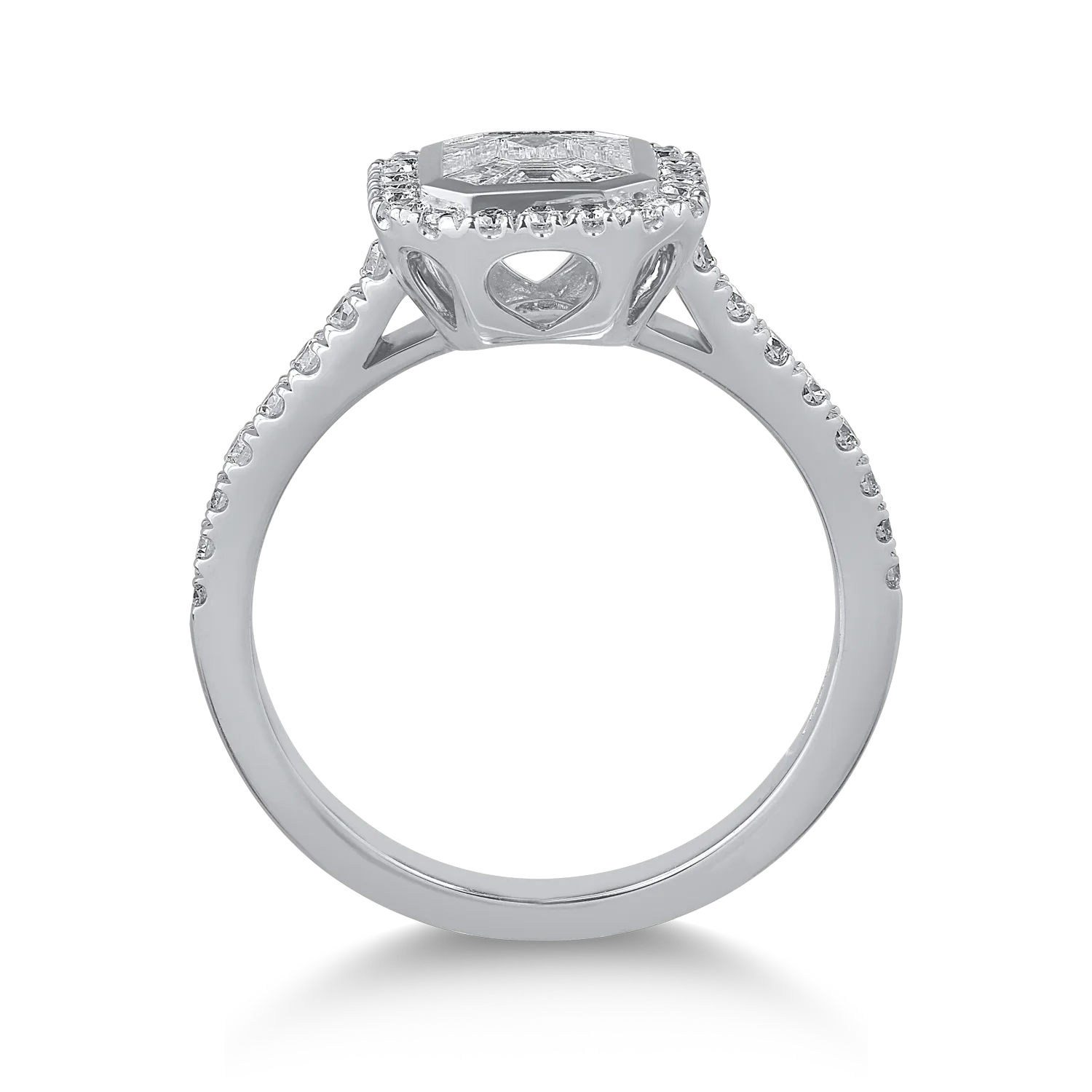 18K fehérarany gyűrű 0.94ct gyémántokkal