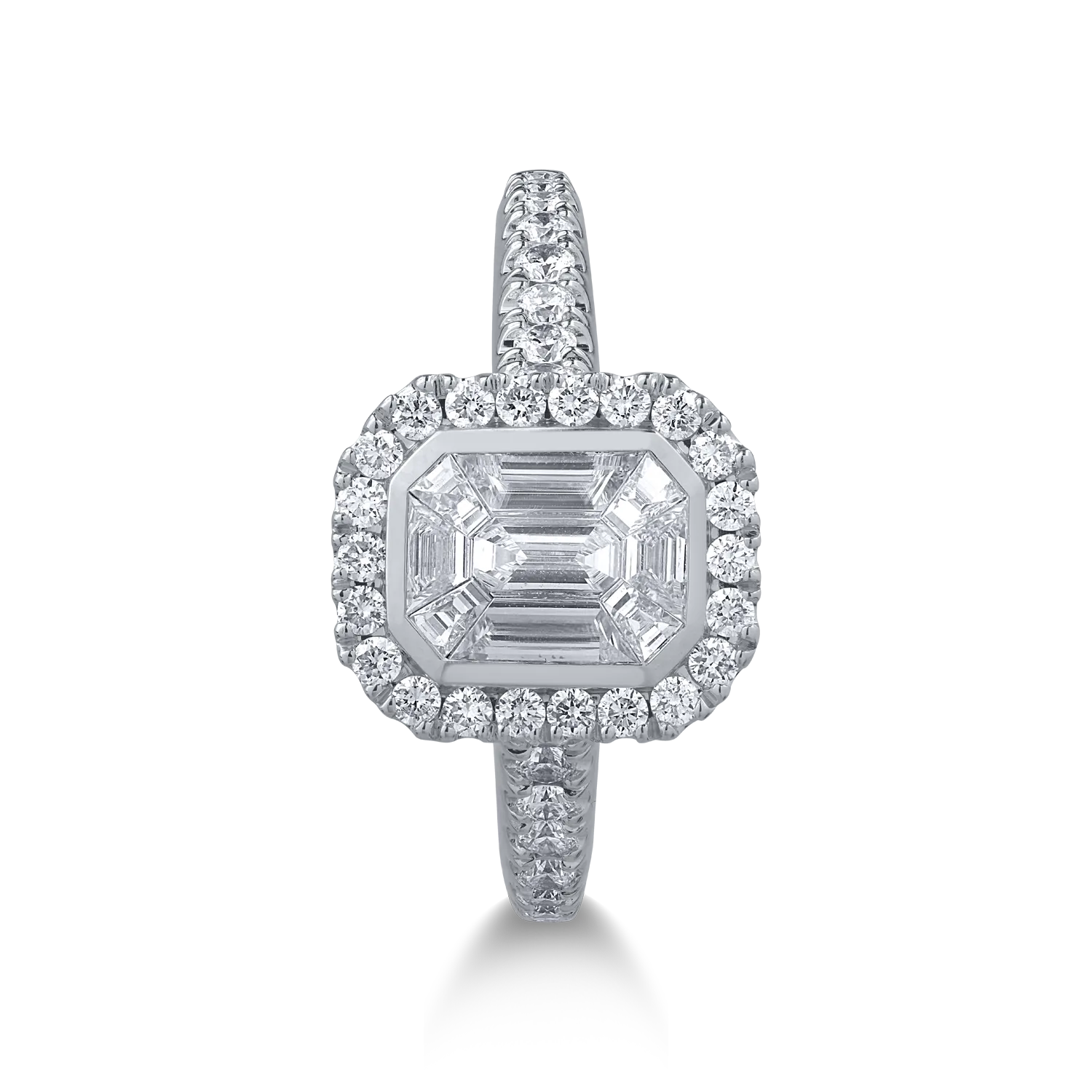 18K fehérarany gyűrű 0.94ct gyémántokkal