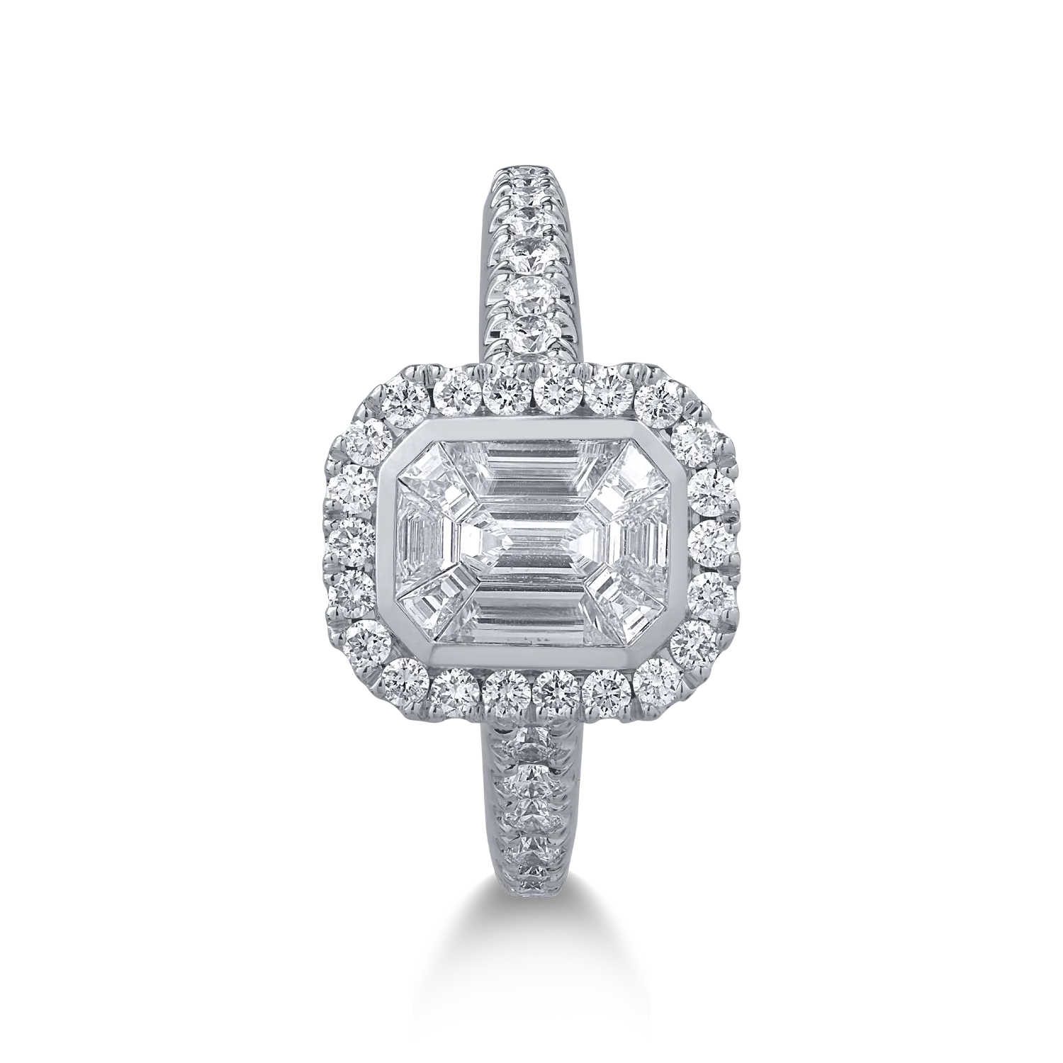 Inel din aur alb de 18K cu diamante de 0.94ct