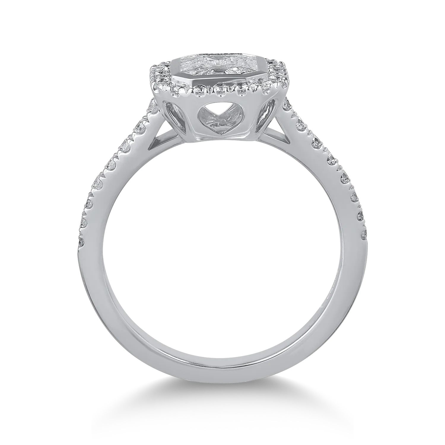 Inel din aur alb cu diamante de 0.94ct