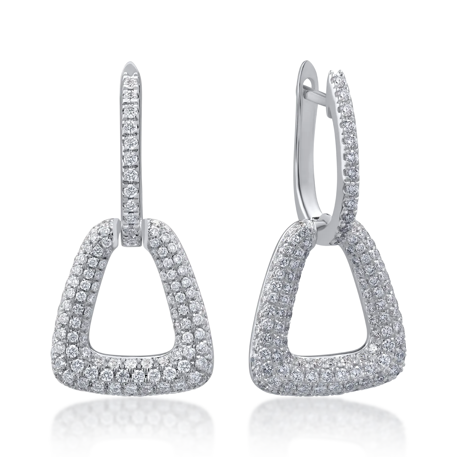 Teilor Cercei din aur alb cu diamante de 1.14ct