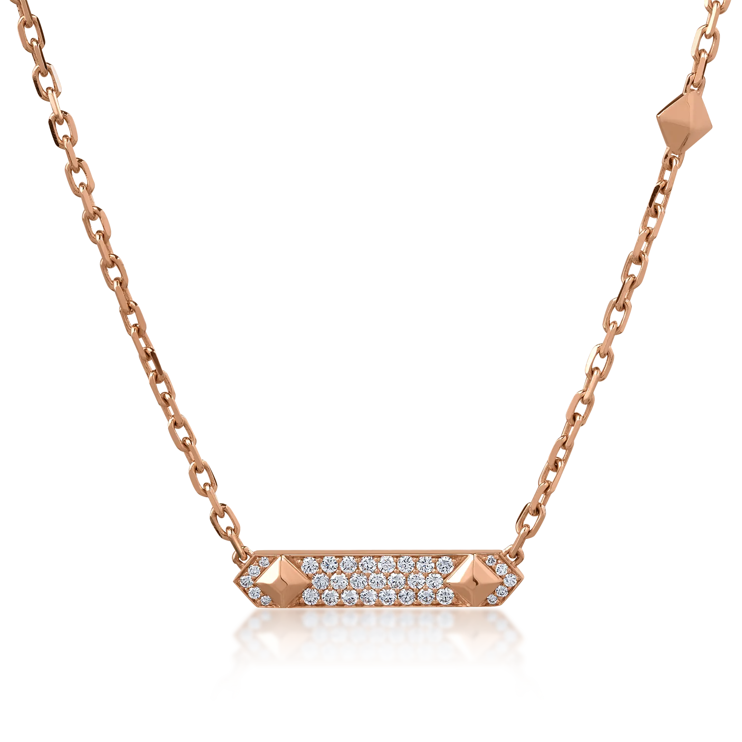 18K rose gold pendant necklace with 0.67ct diamonds