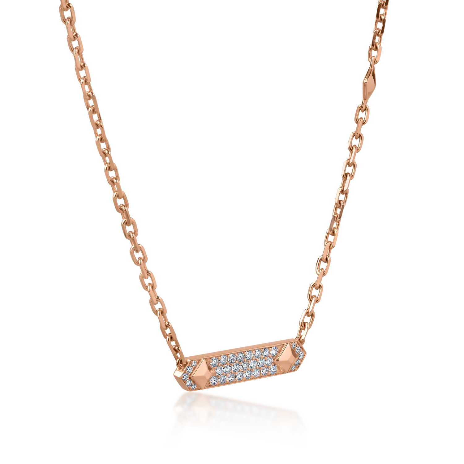 Naszyjnik z 18K różowego złota z diamentami o masie 0.67ct
