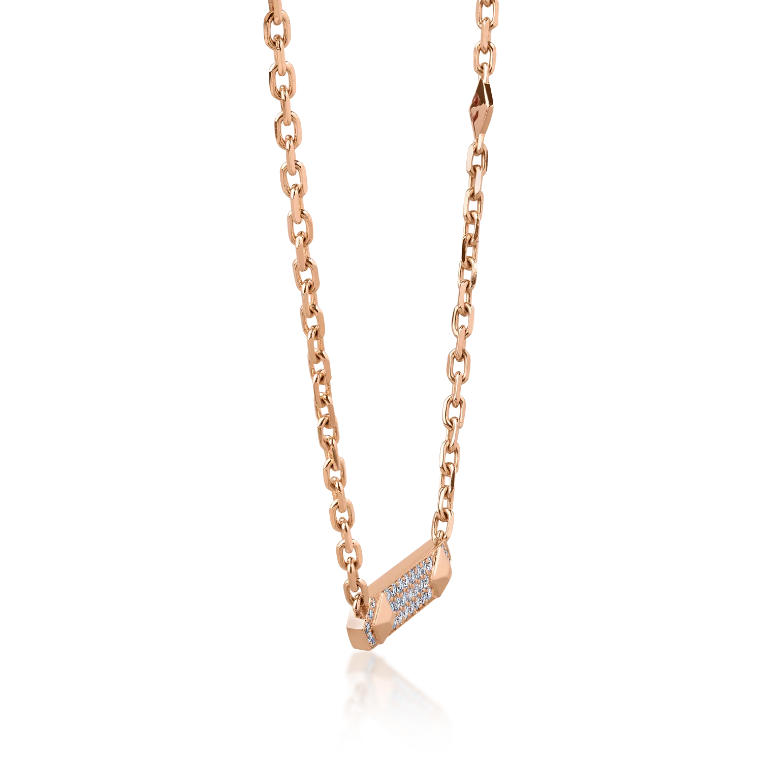 18K rose gold pendant necklace with 0.67ct diamonds