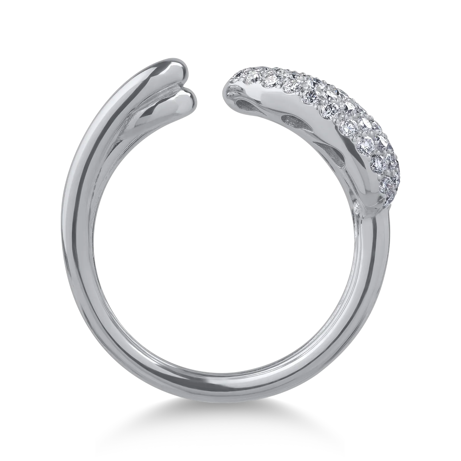 Pierścionek z 18K białego złota z diamentami o masie 0.76ct