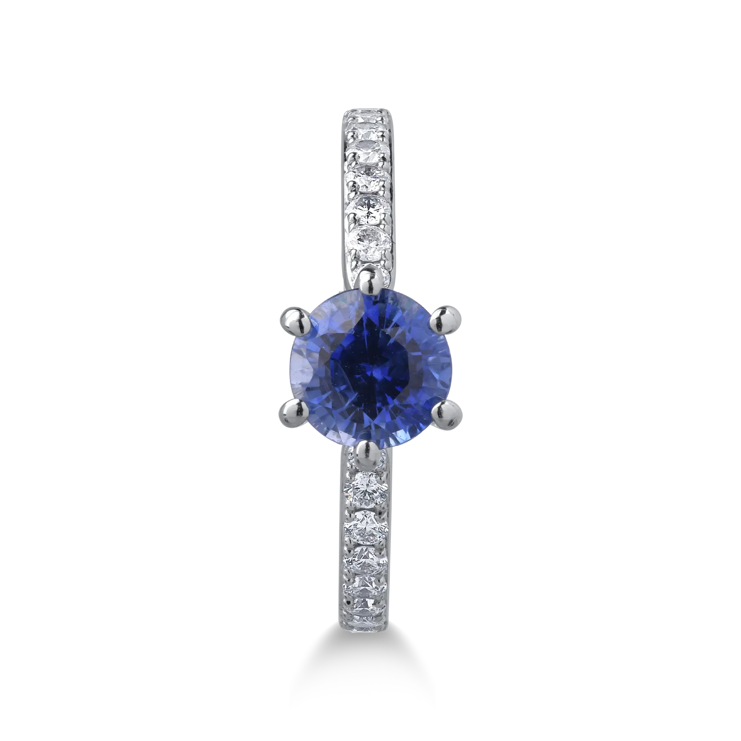 Пръстен от 18K бяло злато с 1.34ct сапфир и 0.33ct диаманти