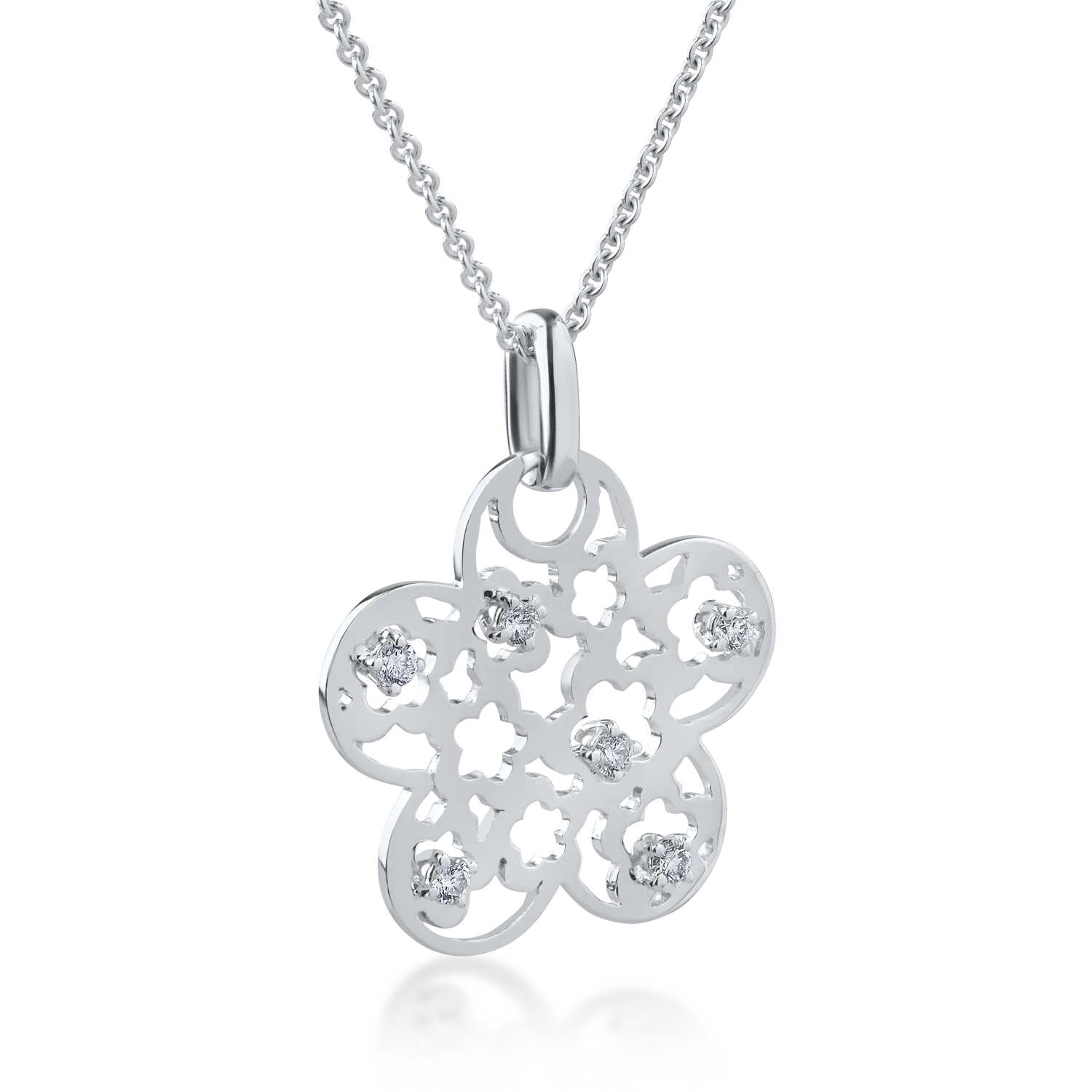 18K fehérarany medál nyaklánc 0.23ct gyémántokkal