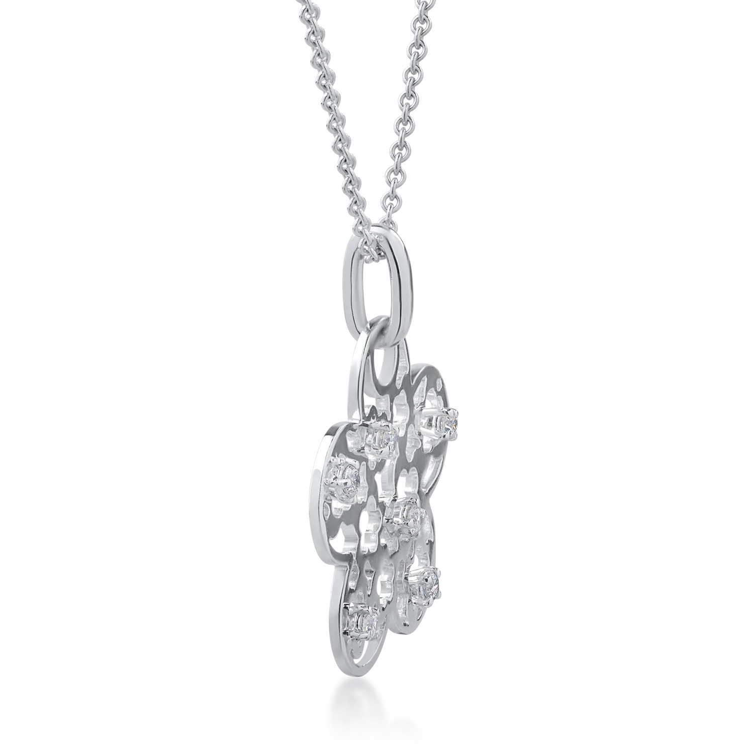 18K fehérarany medál nyaklánc 0.23ct gyémántokkal