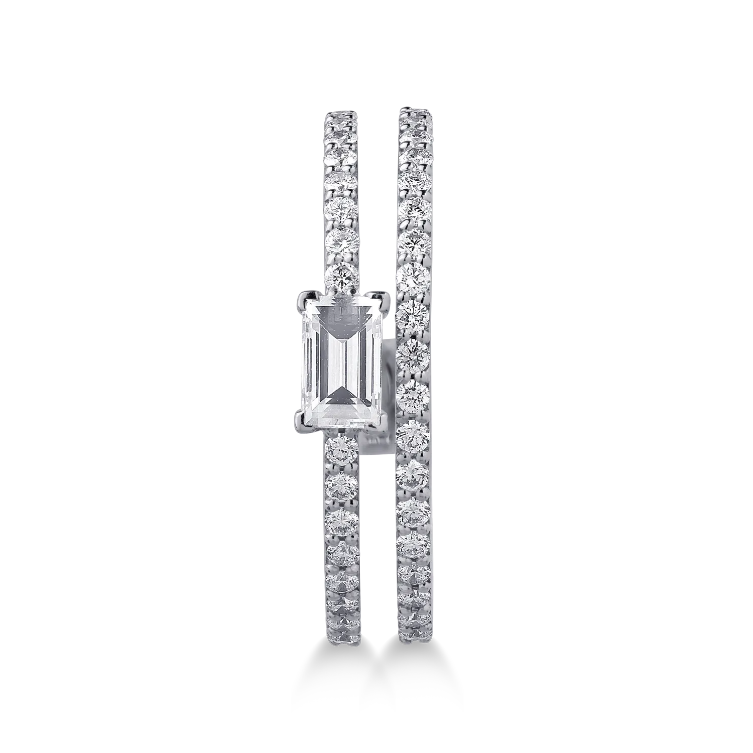 Pierścionek z 18K białego złota z 0.25ct diamentem i 0.32ct diamentem