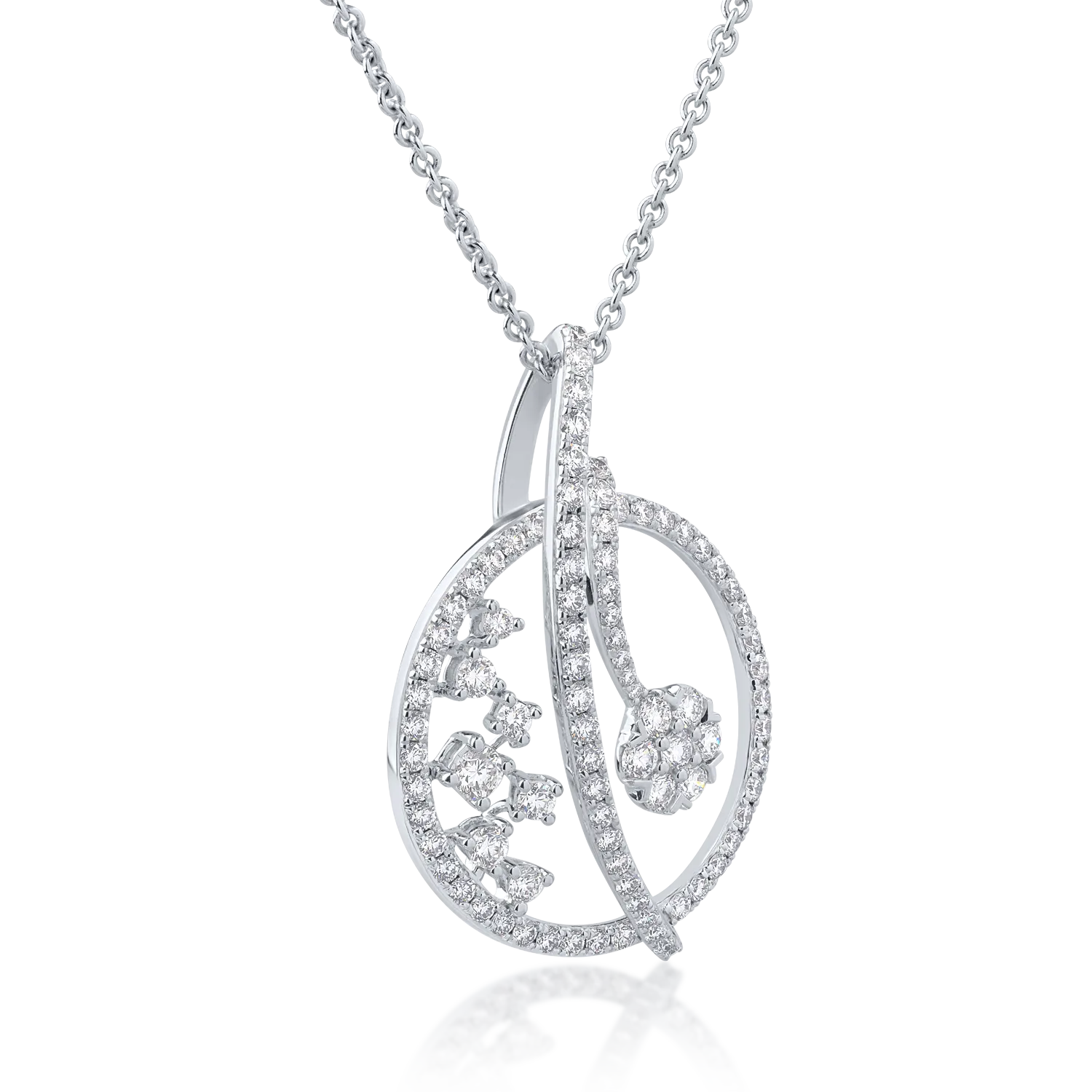 18K white gold pendant necklace with 0.97ct diamonds