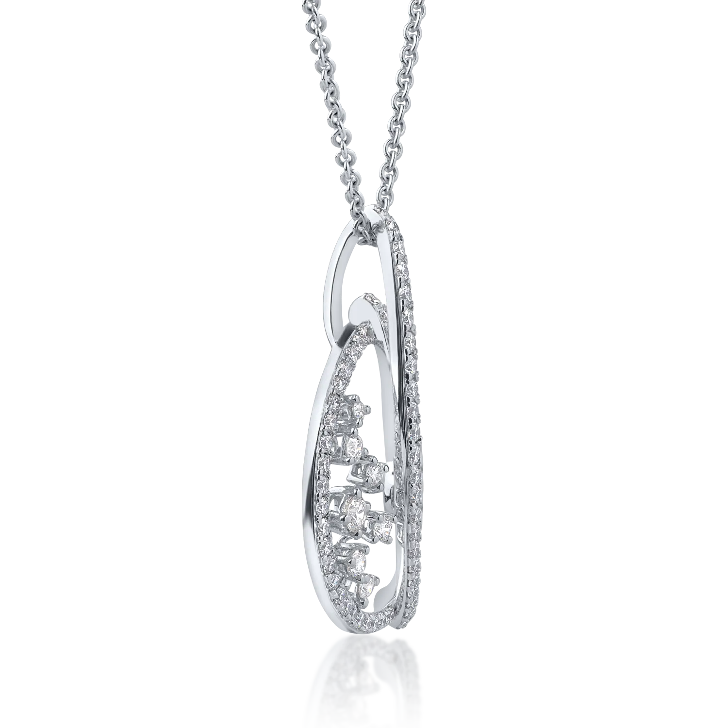 18K white gold pendant necklace with 0.97ct diamonds