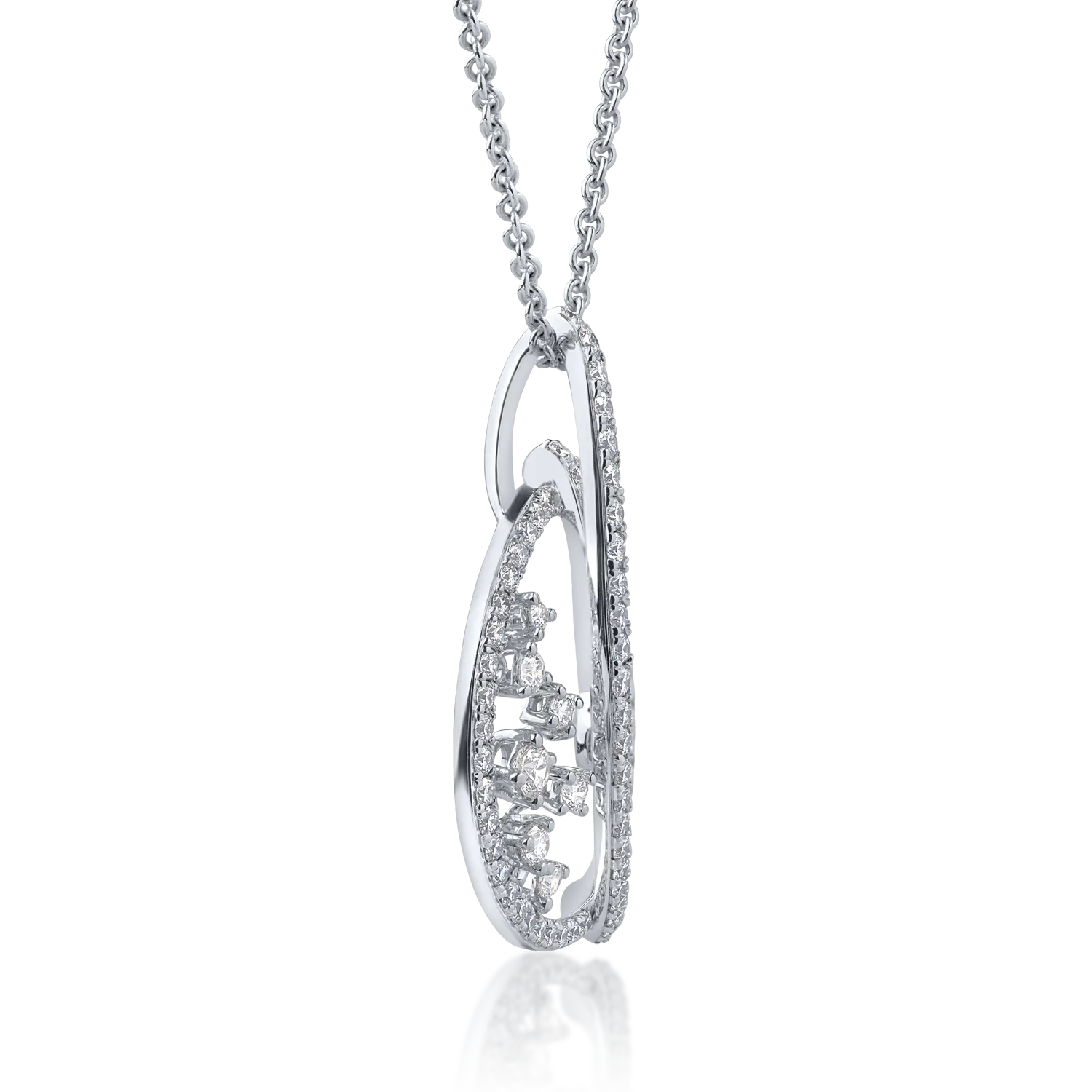 18K fehérarany medál nyaklánc 0.97ct gyémántokkal