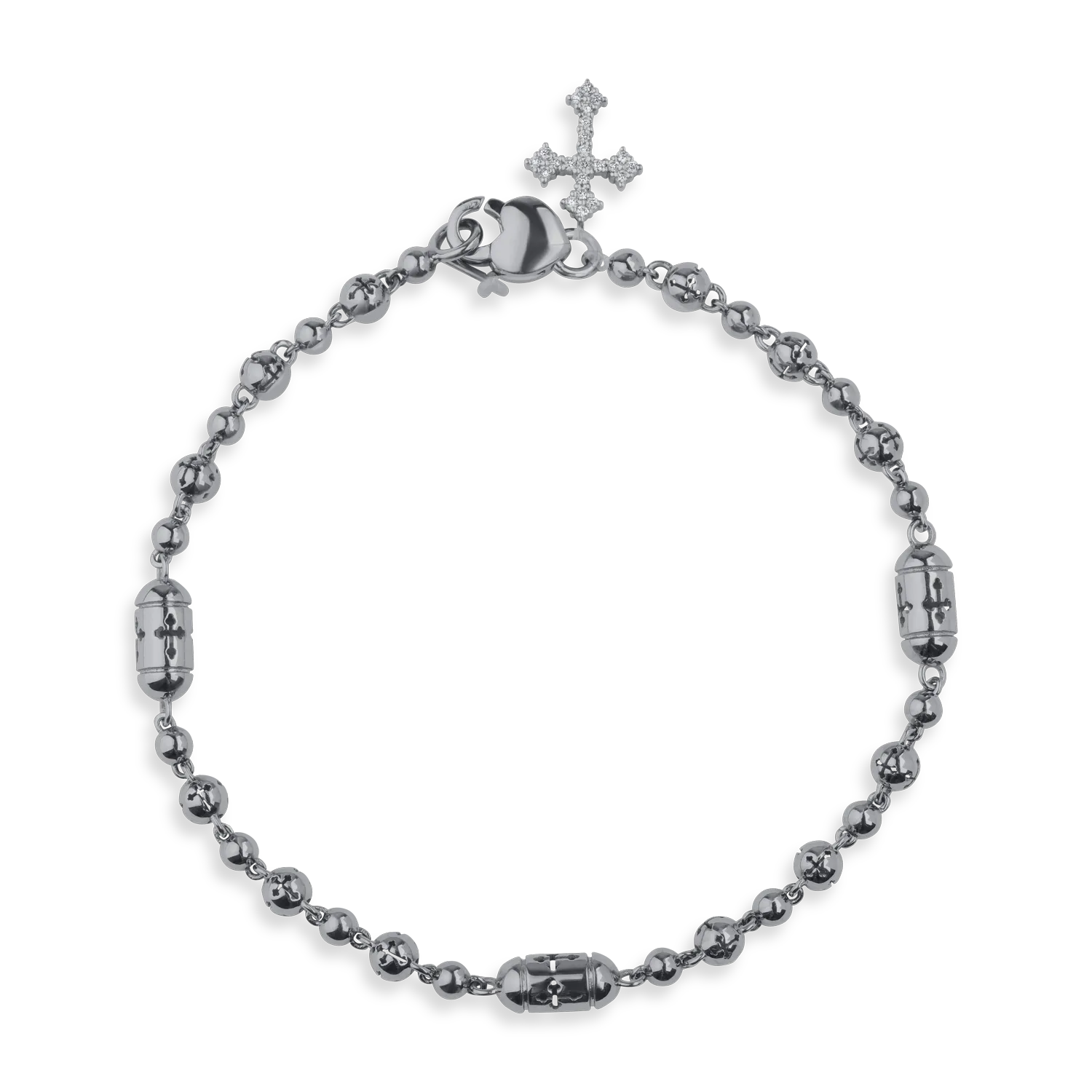 Black gold bracelet with 0.18ct black diamonds and 0.15ct clear diamonds