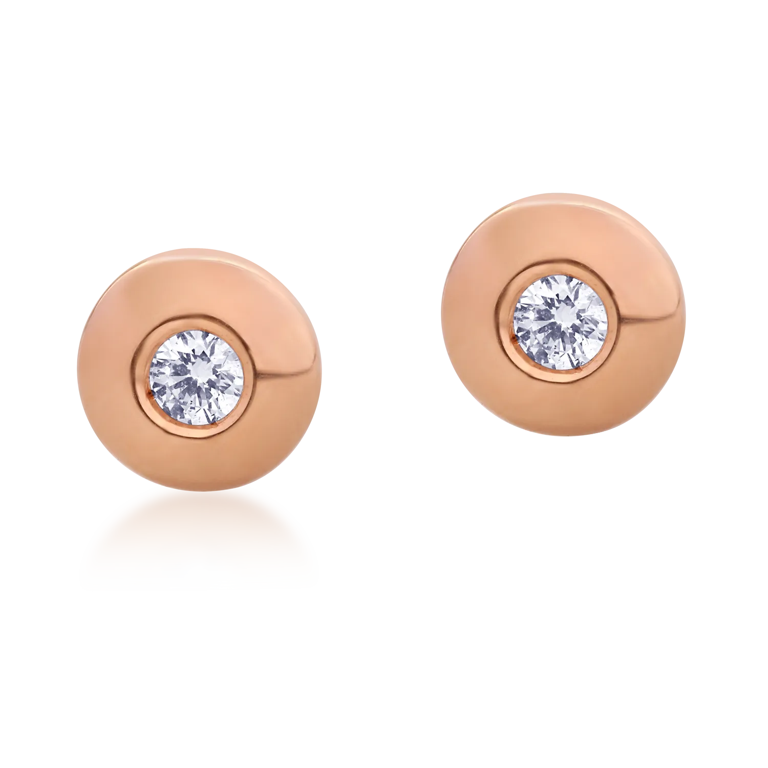 Rose gold earrings with 0.12ct diamonds