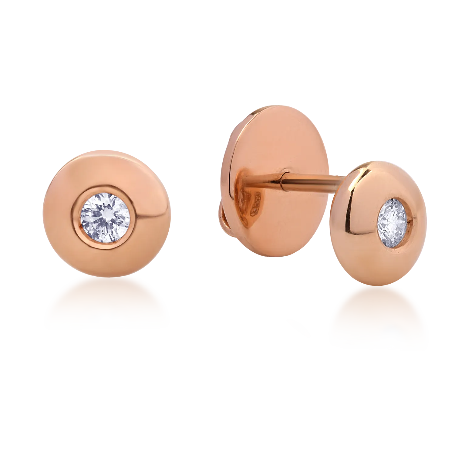 Rose gold earrings with 0.12ct diamonds