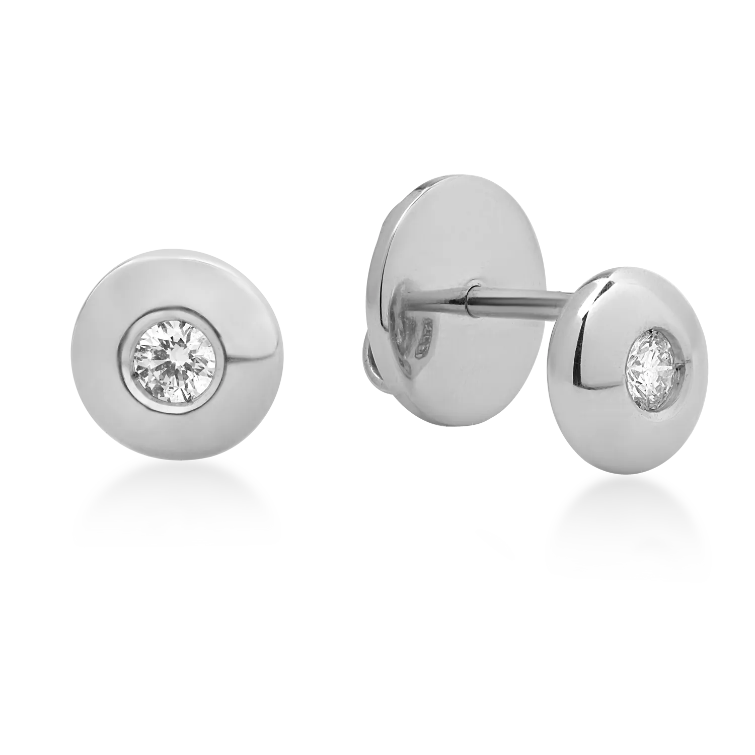 Fehér arany fülbevaló 0.12ct gyémánttal