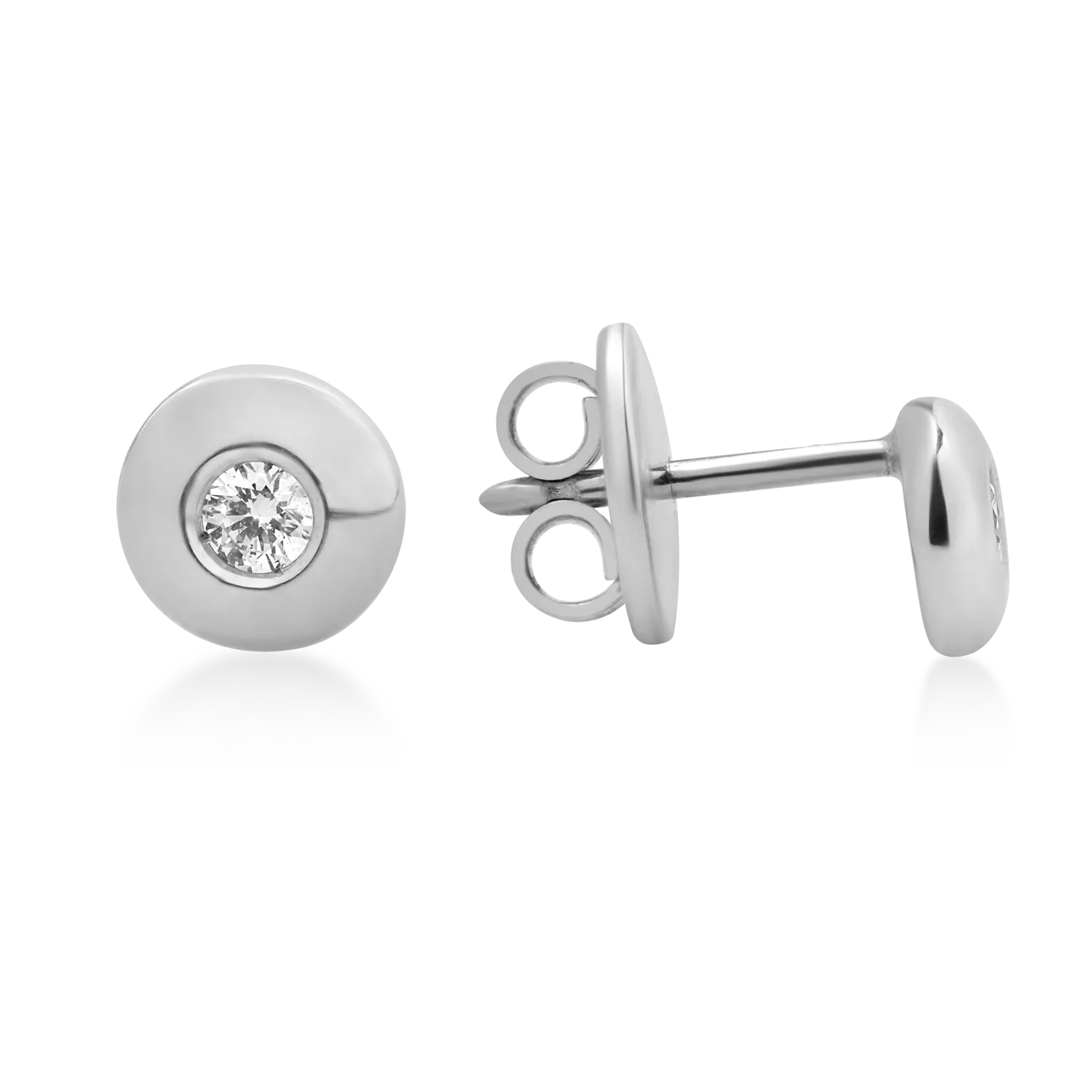 Fehér arany fülbevaló 0.12ct gyémánttal