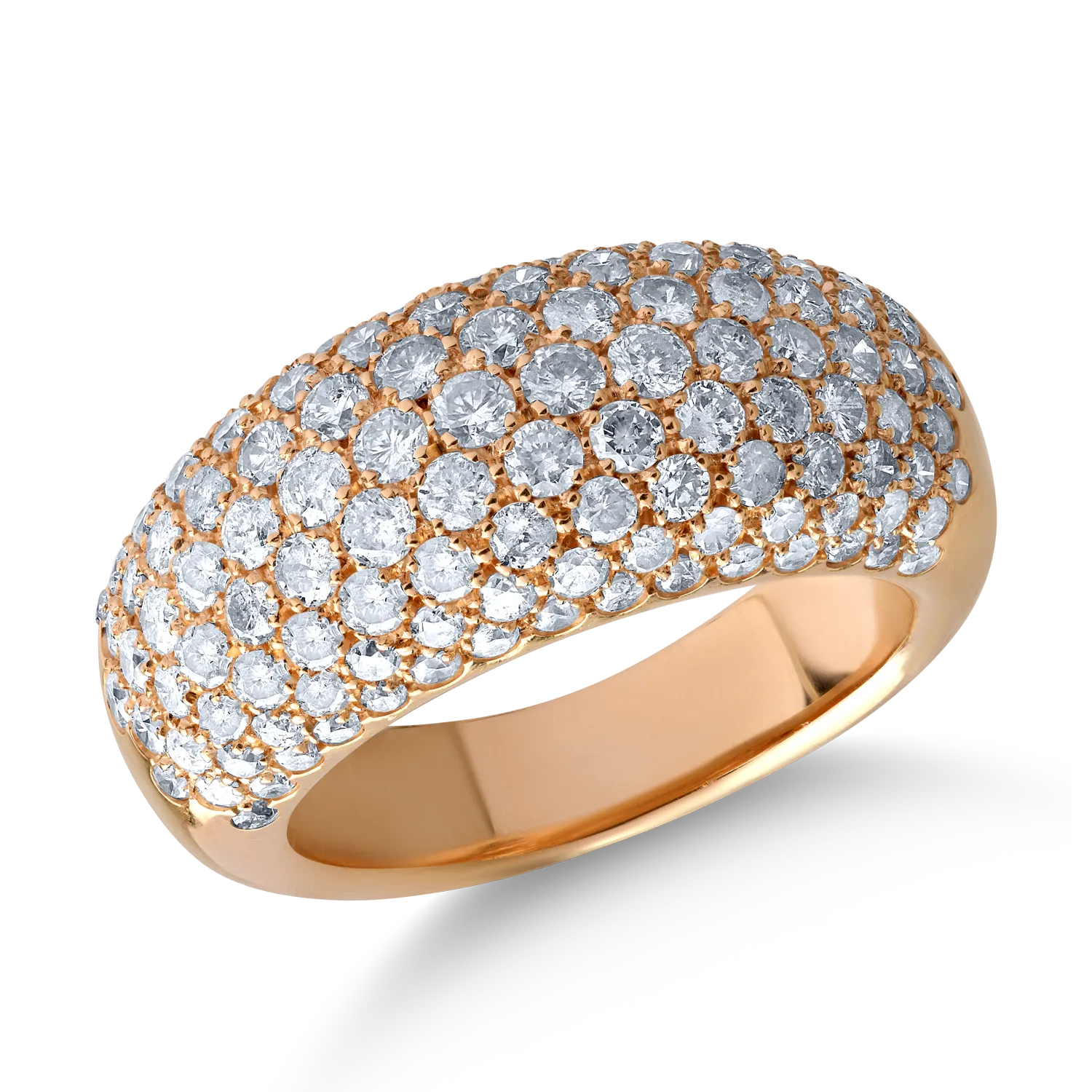 18K rose gold ring with 2.34ct diamonds