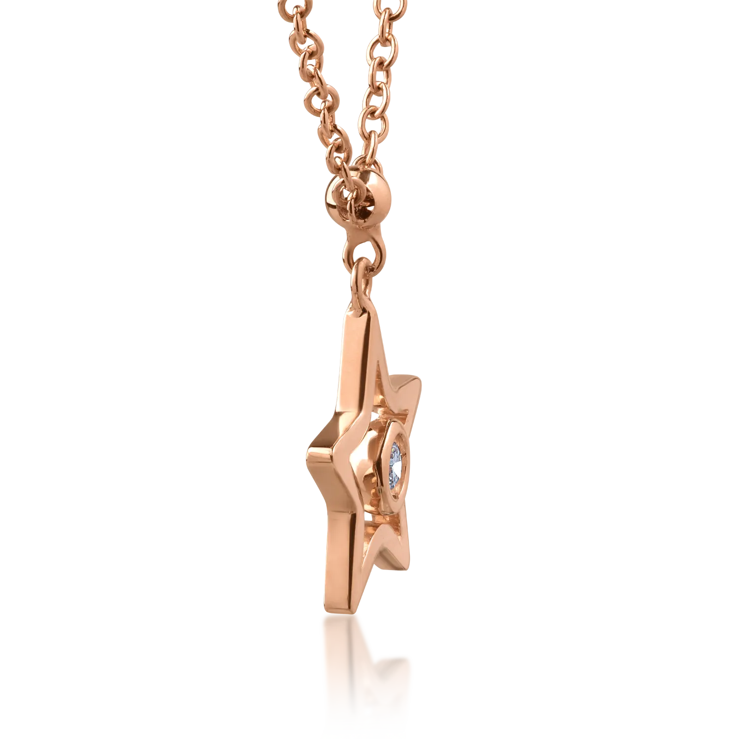 18K rose gold pendant necklace with 0.05ct diamond