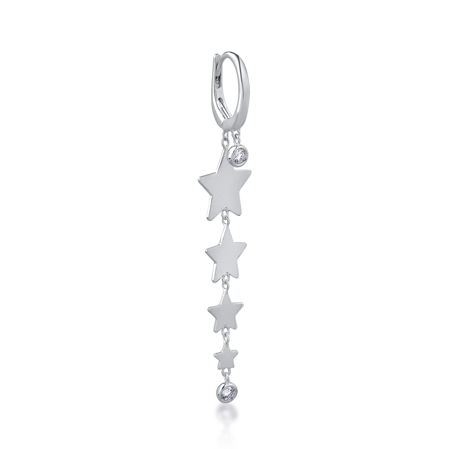 18K white gold earring with 0.12ct diamonds