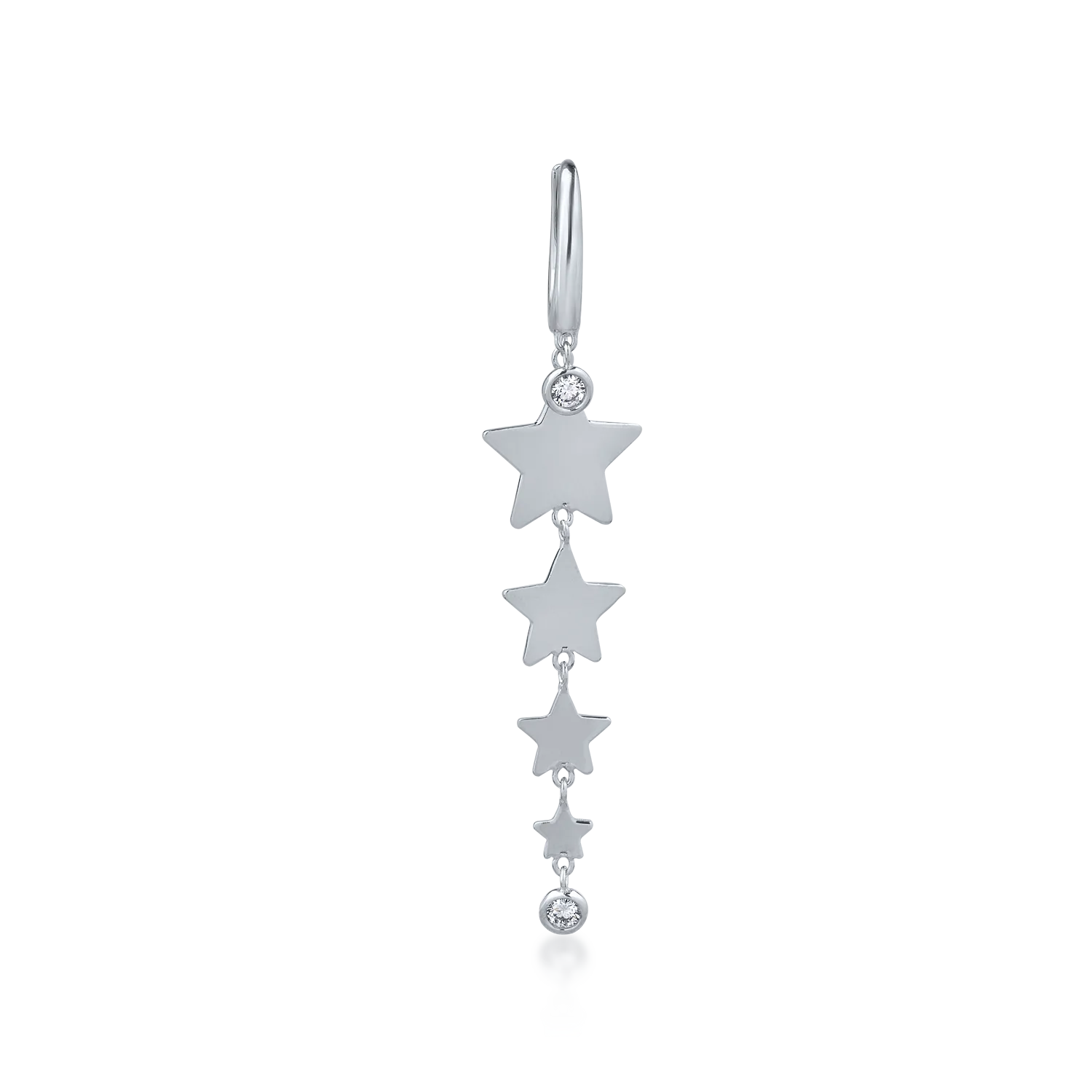 Cercel din aur alb de 18K cu diamante de 0.12ct
