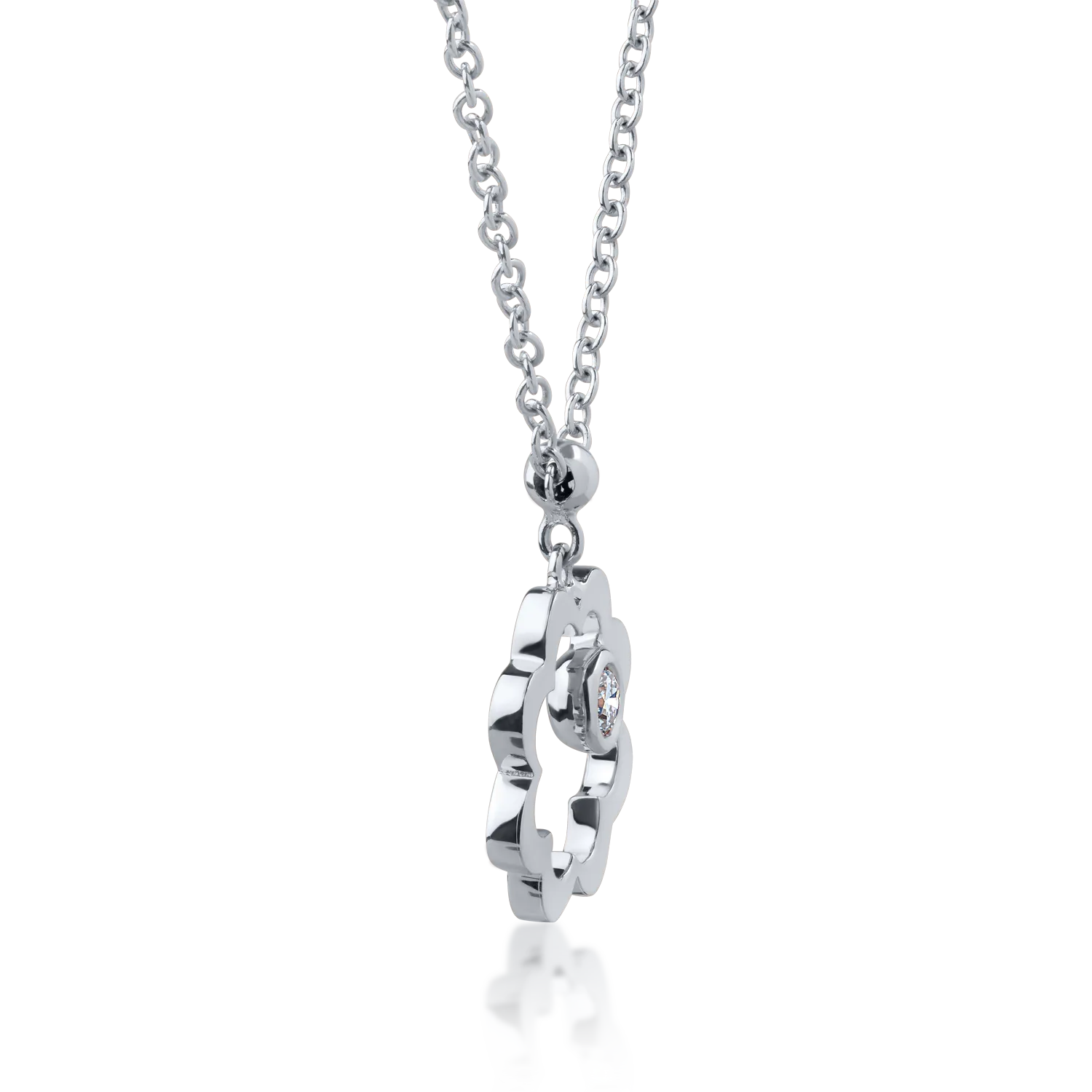 18K white gold pendant necklace with 0.05ct diamond