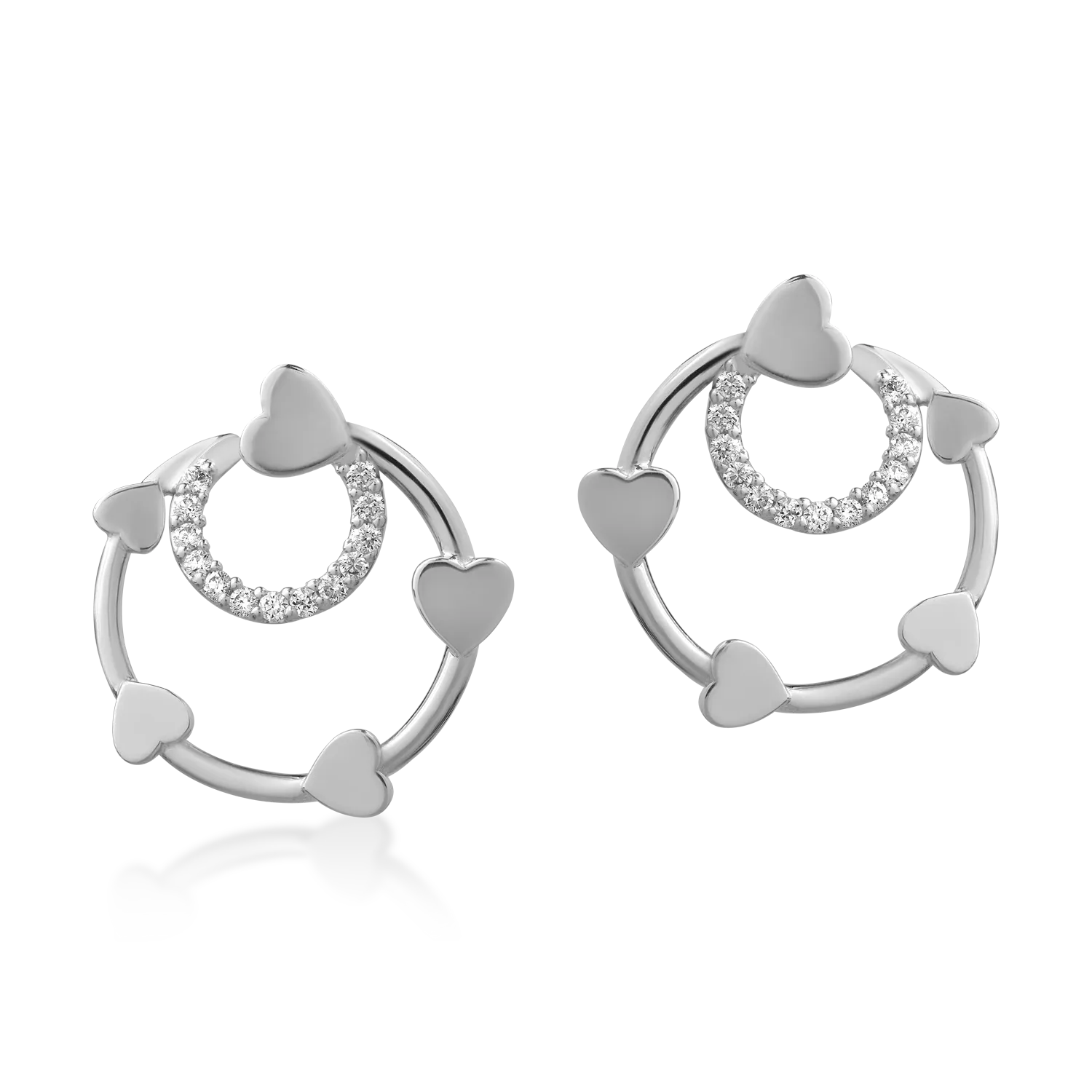 Cercei din aur alb cu diamante de 0.24ct