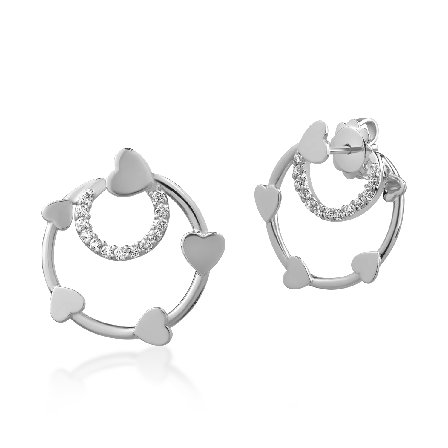 TEILOR Cercei din aur alb cu diamante de 0.24ct