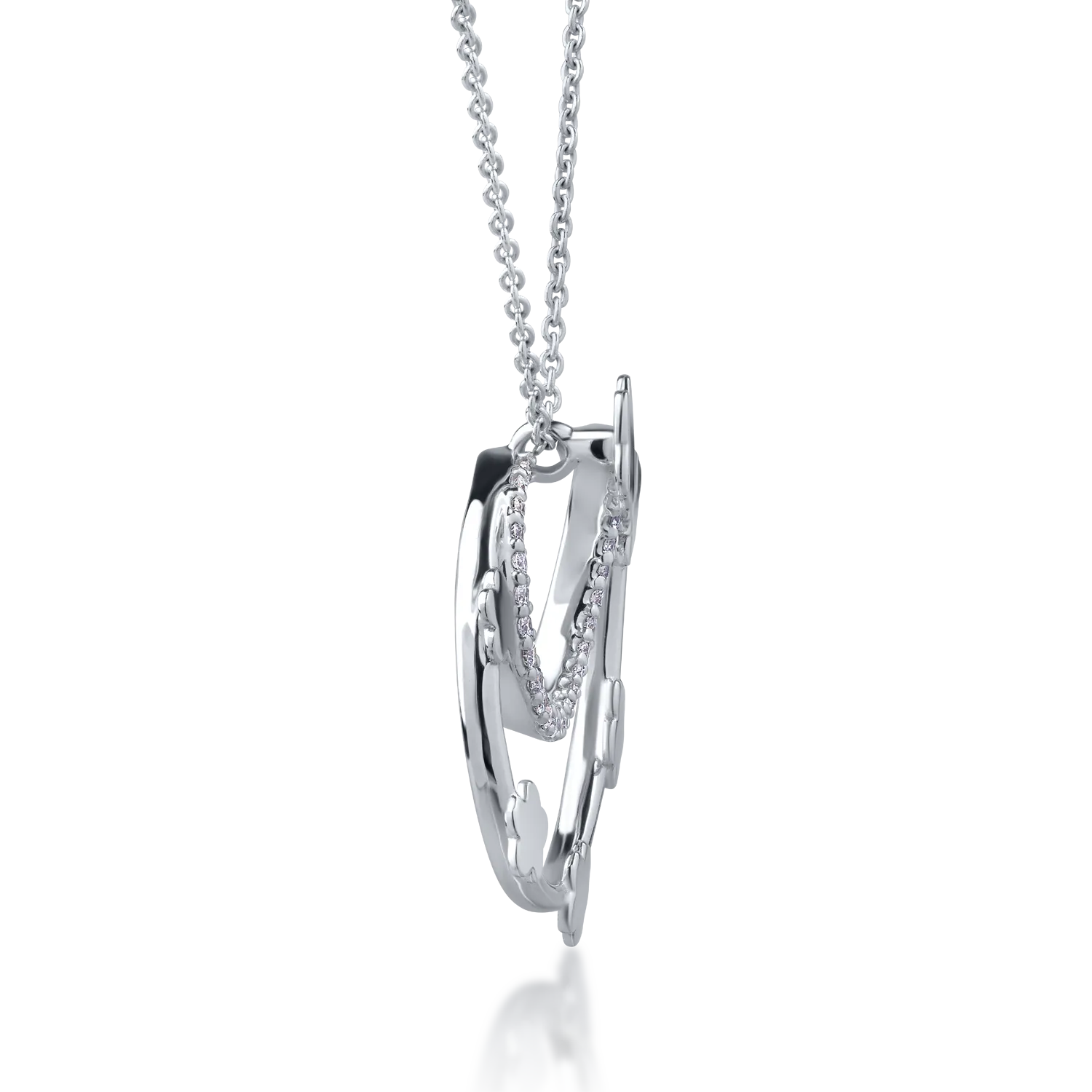 18K white gold pendant necklace with 0.2ct diamonds