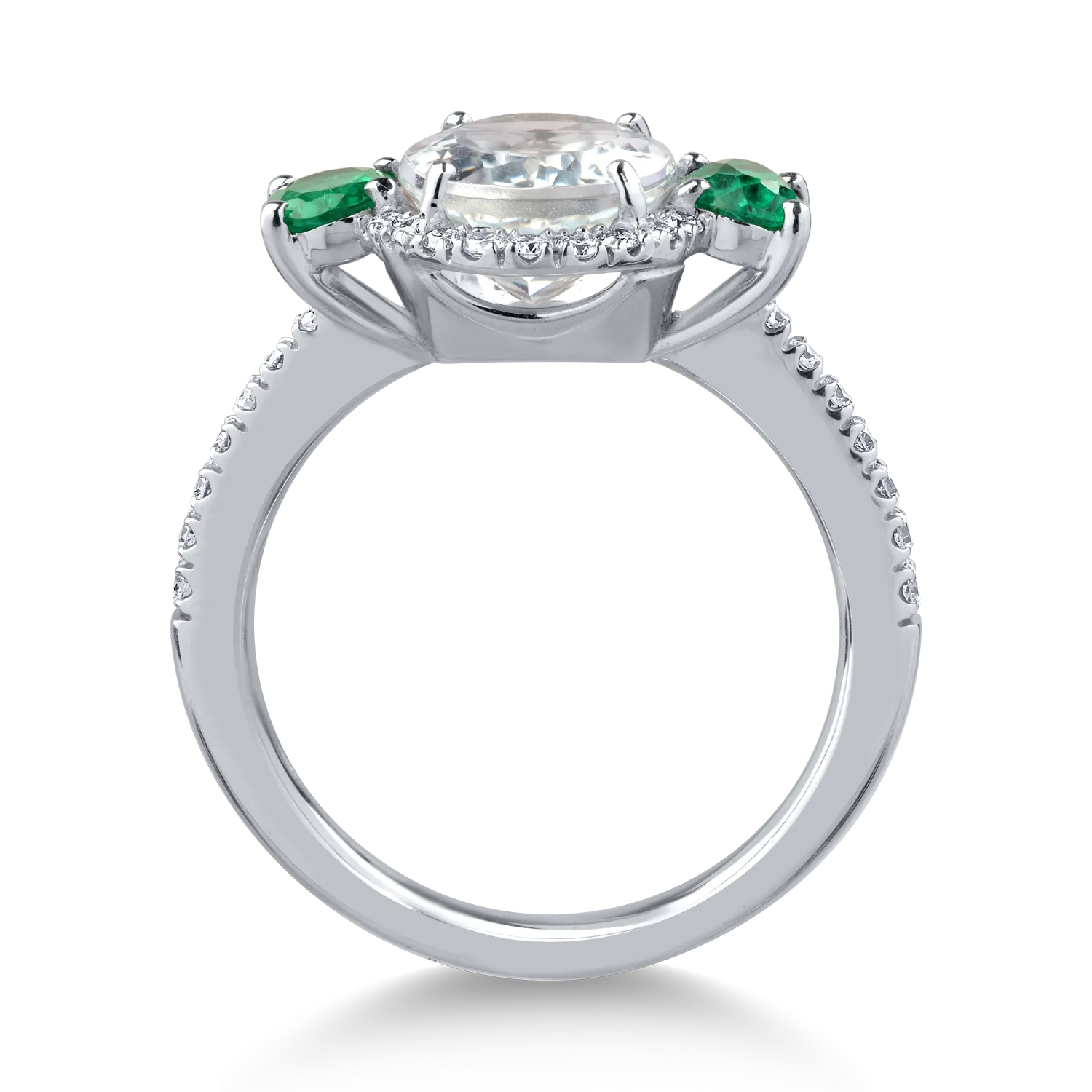 Inel din aur alb cu pietre pretioase si semipretioase de 3.26ct