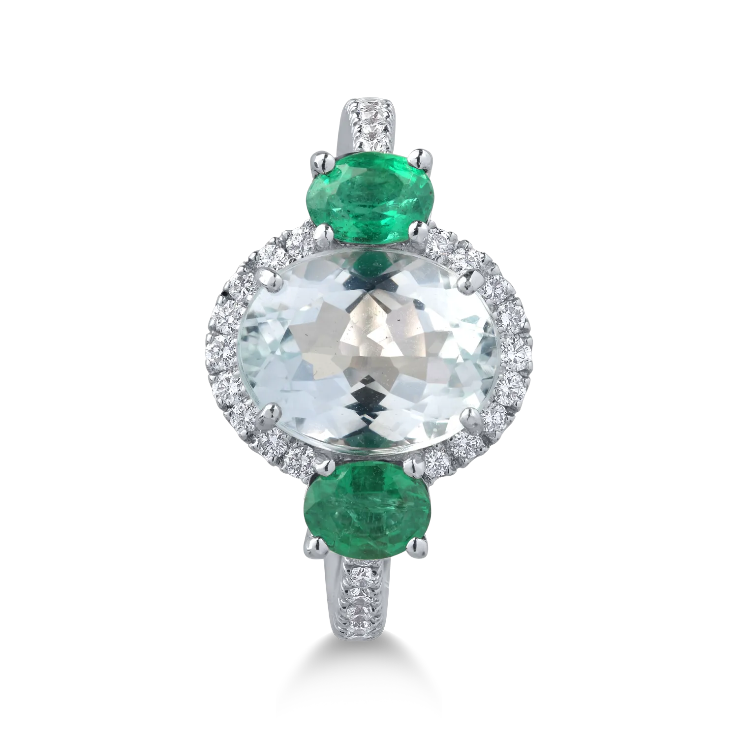 Inel din aur alb cu pietre pretioase si semipretioase de 3.26ct