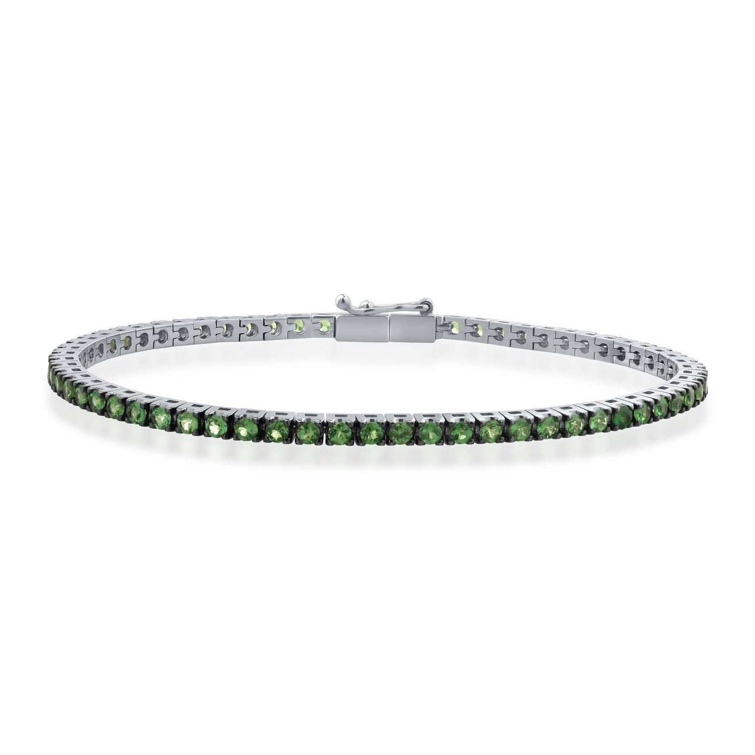 Bratara tennis din aur alb de 18K cu tsavorite de 3ct-127193