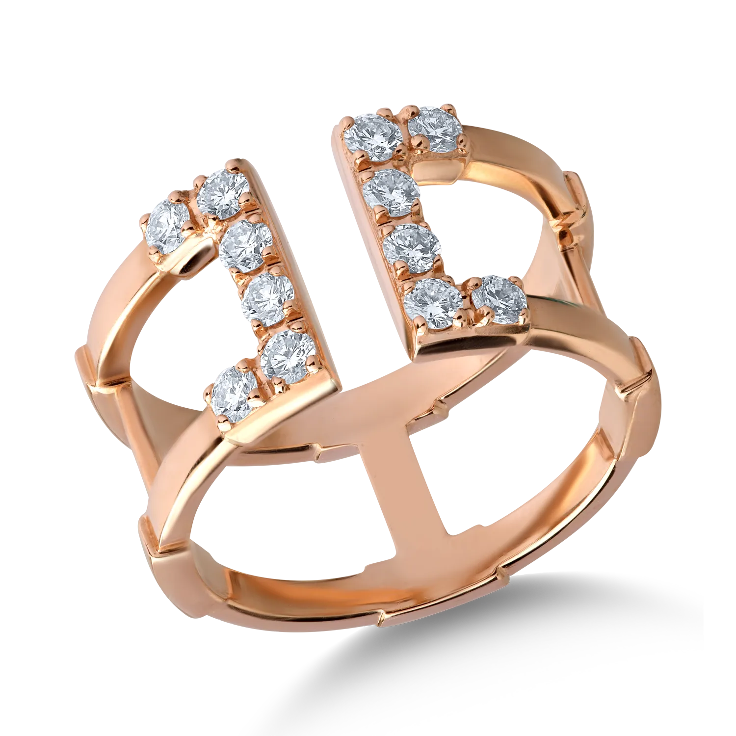 18K rose gold ring with 0.47ct diamonds