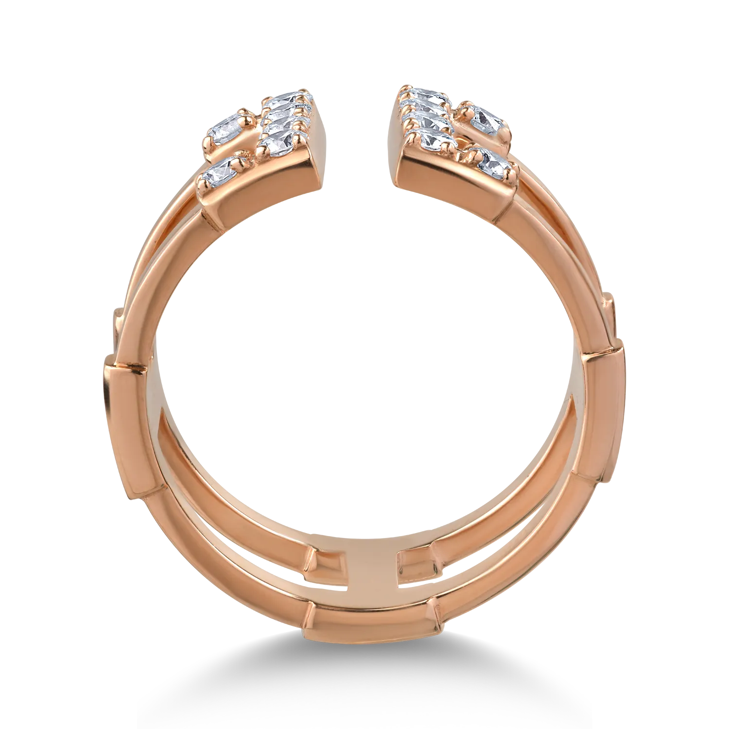 18K rose gold ring with 0.47ct diamonds