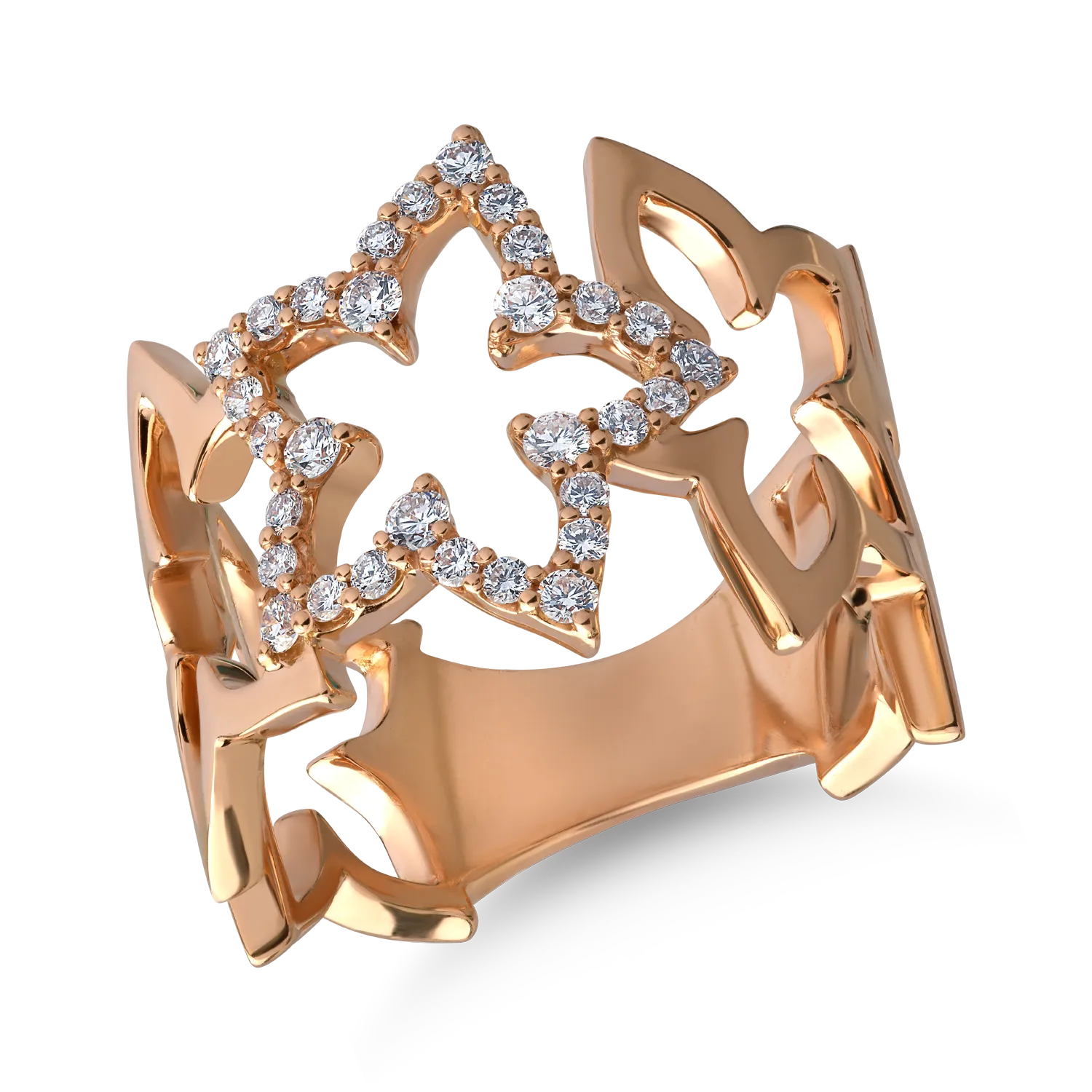 18K rose gold ring with 0.36ct diamonds