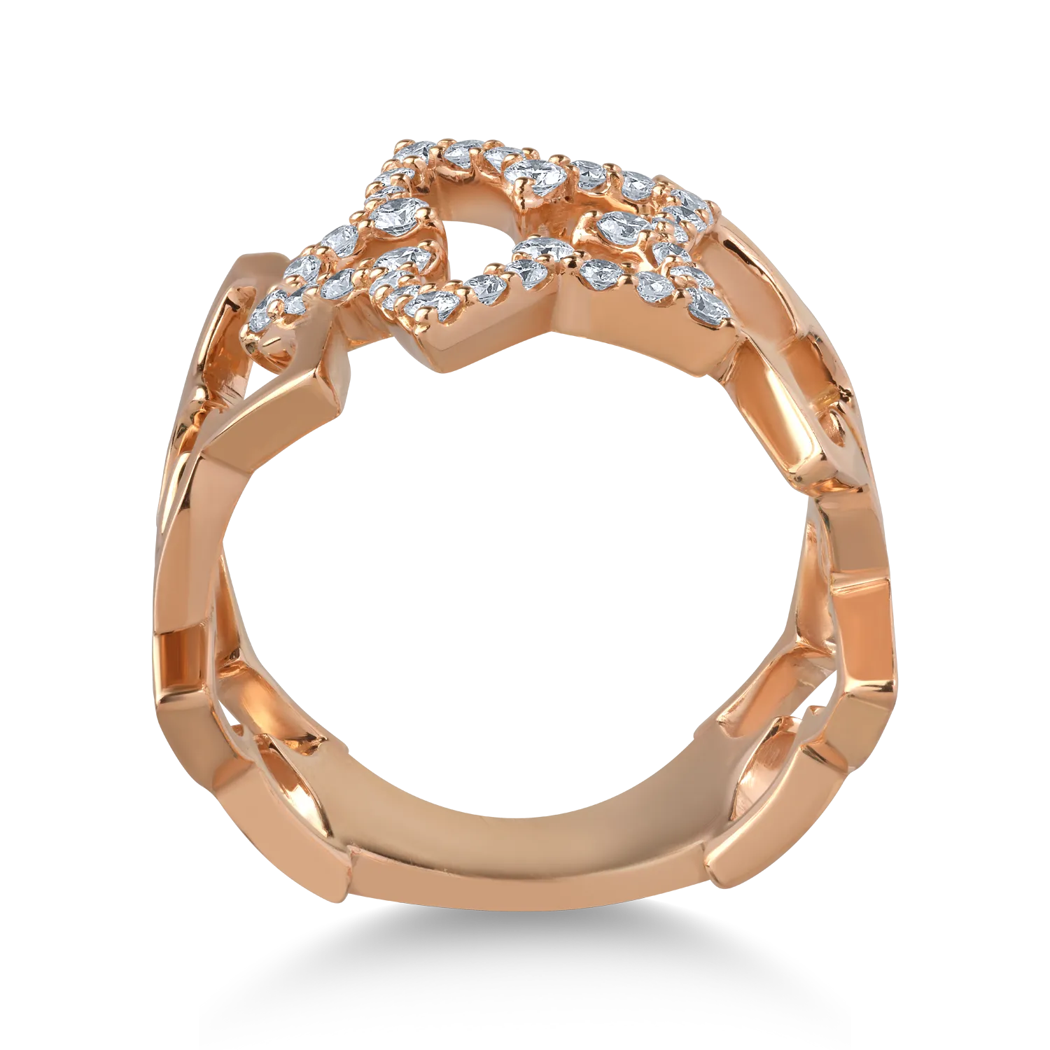 18K rose gold ring with 0.36ct diamonds