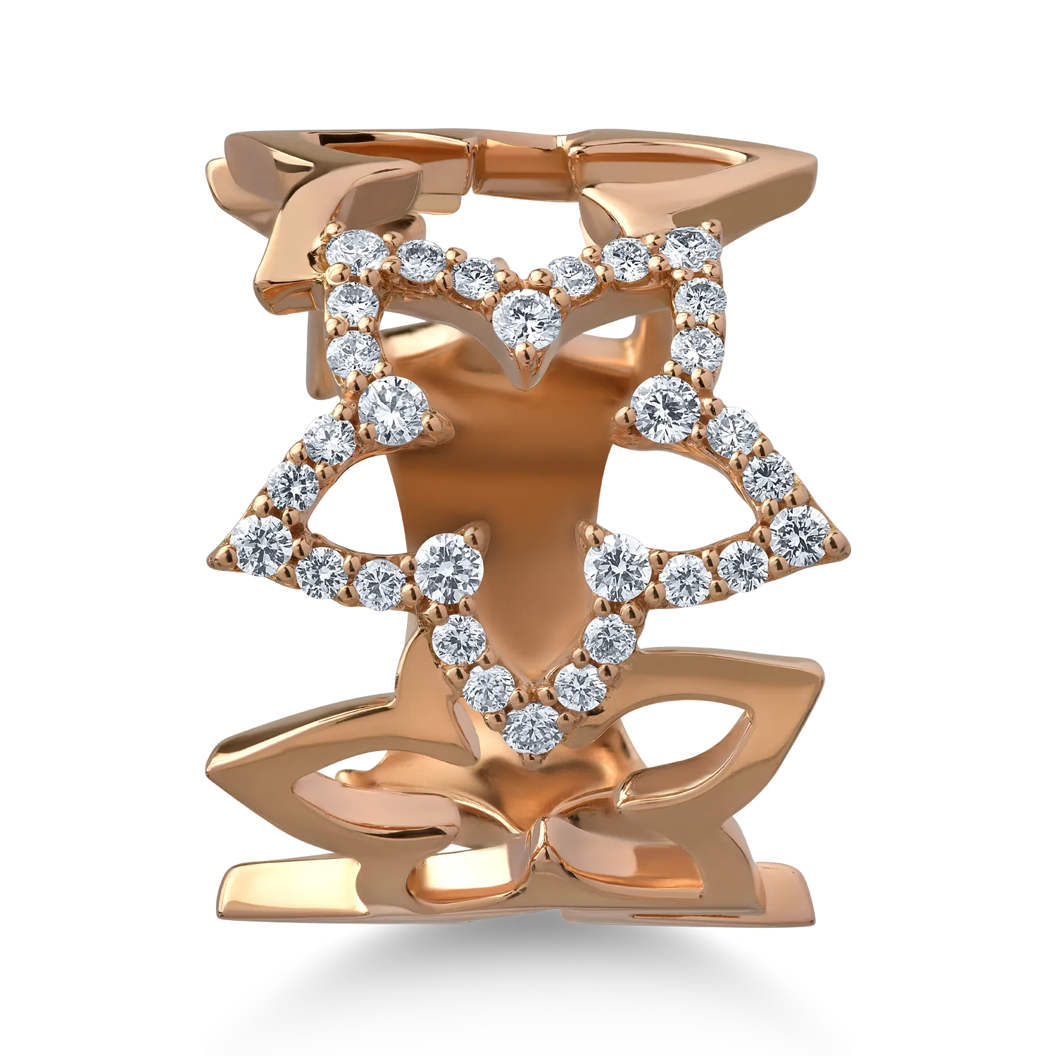 Inel din aur roz de 18K cu diamante de 0.36ct